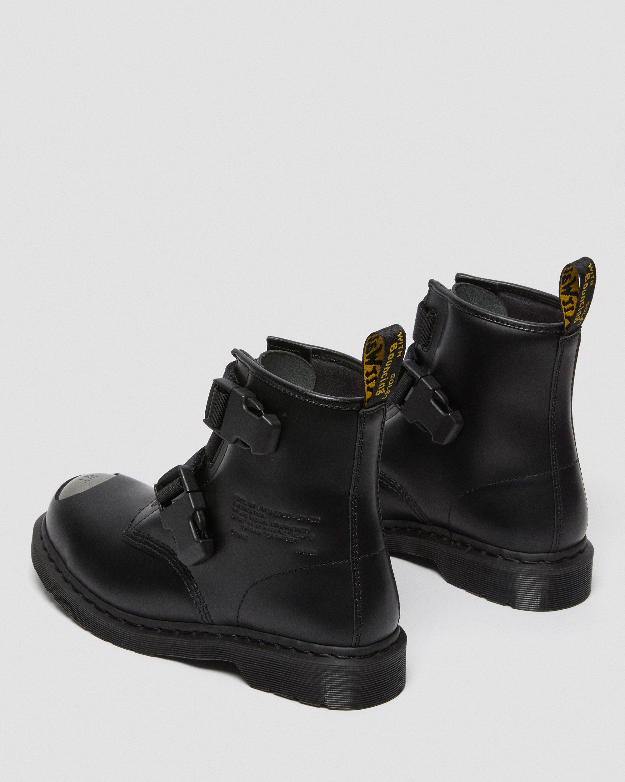 1460 Wtaps Leather Strap Boots in Black | Dr. Martens