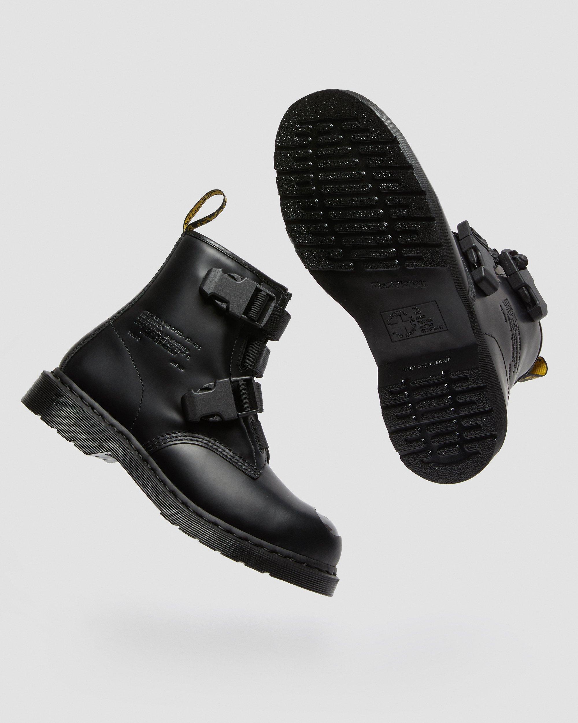 1460 Wtaps Leather Strap Boots, Black | Dr. Martens
