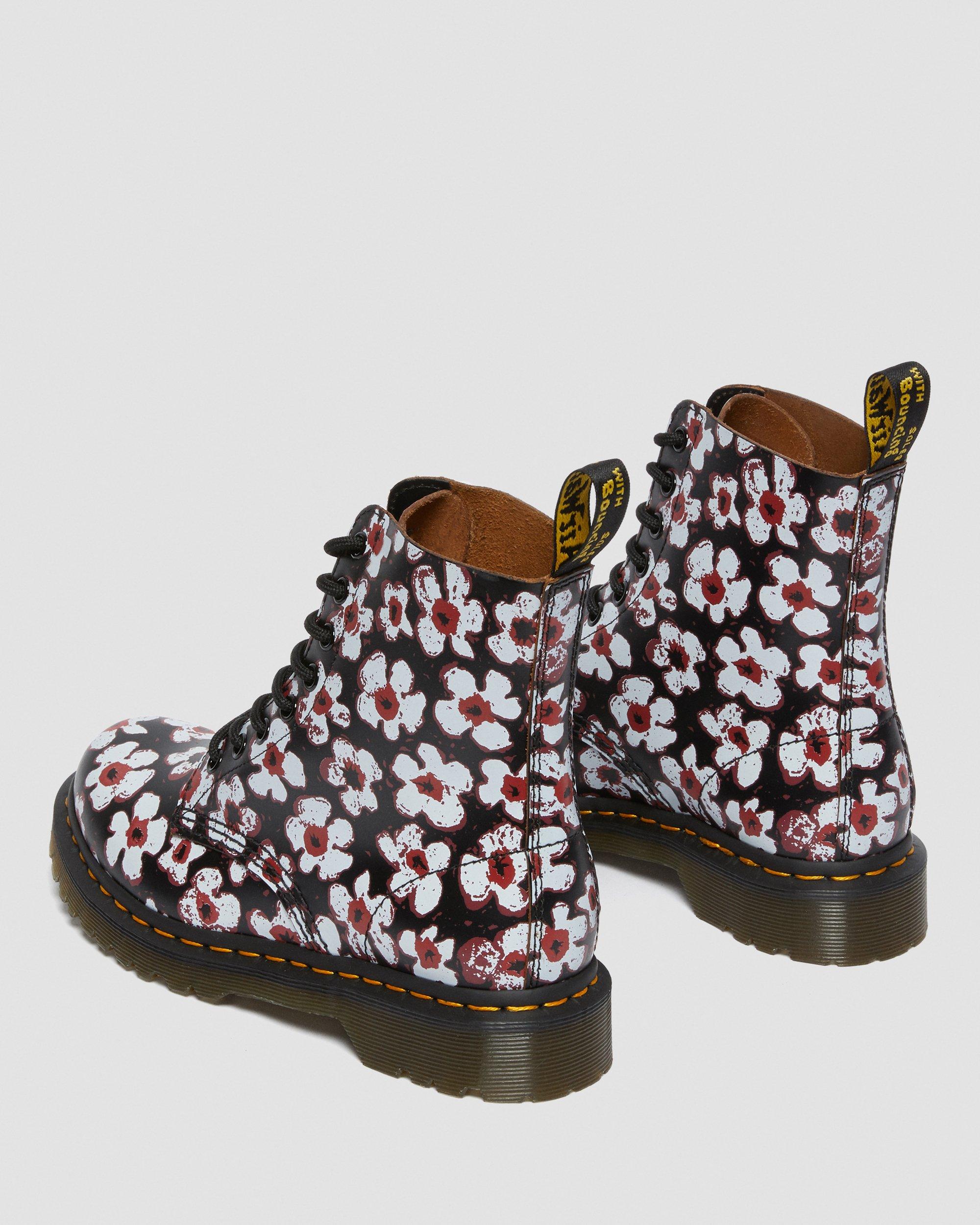 1460 Pascal Floral Leather Lace Up Boots, Multi | Dr. Martens