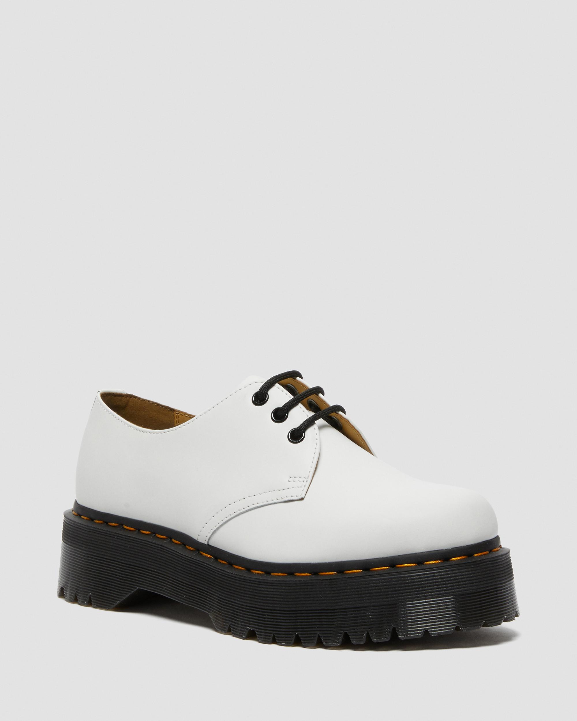 Dr Martens - 1461 White Smooth Leather Platform Shoes
