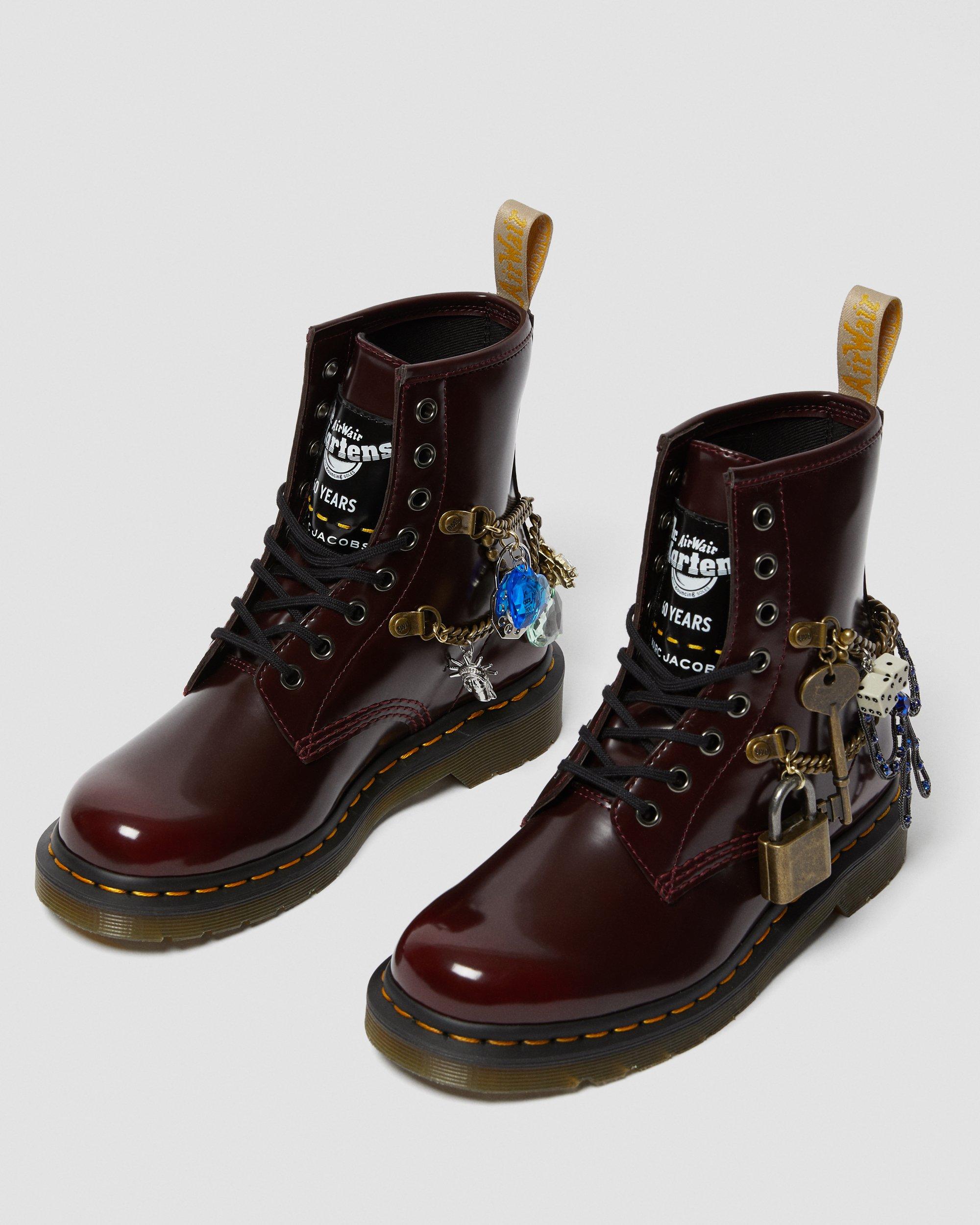 1460 Marc Jacobs Vegan Lace Up Boots in CHERRY RED | Dr. Martens™