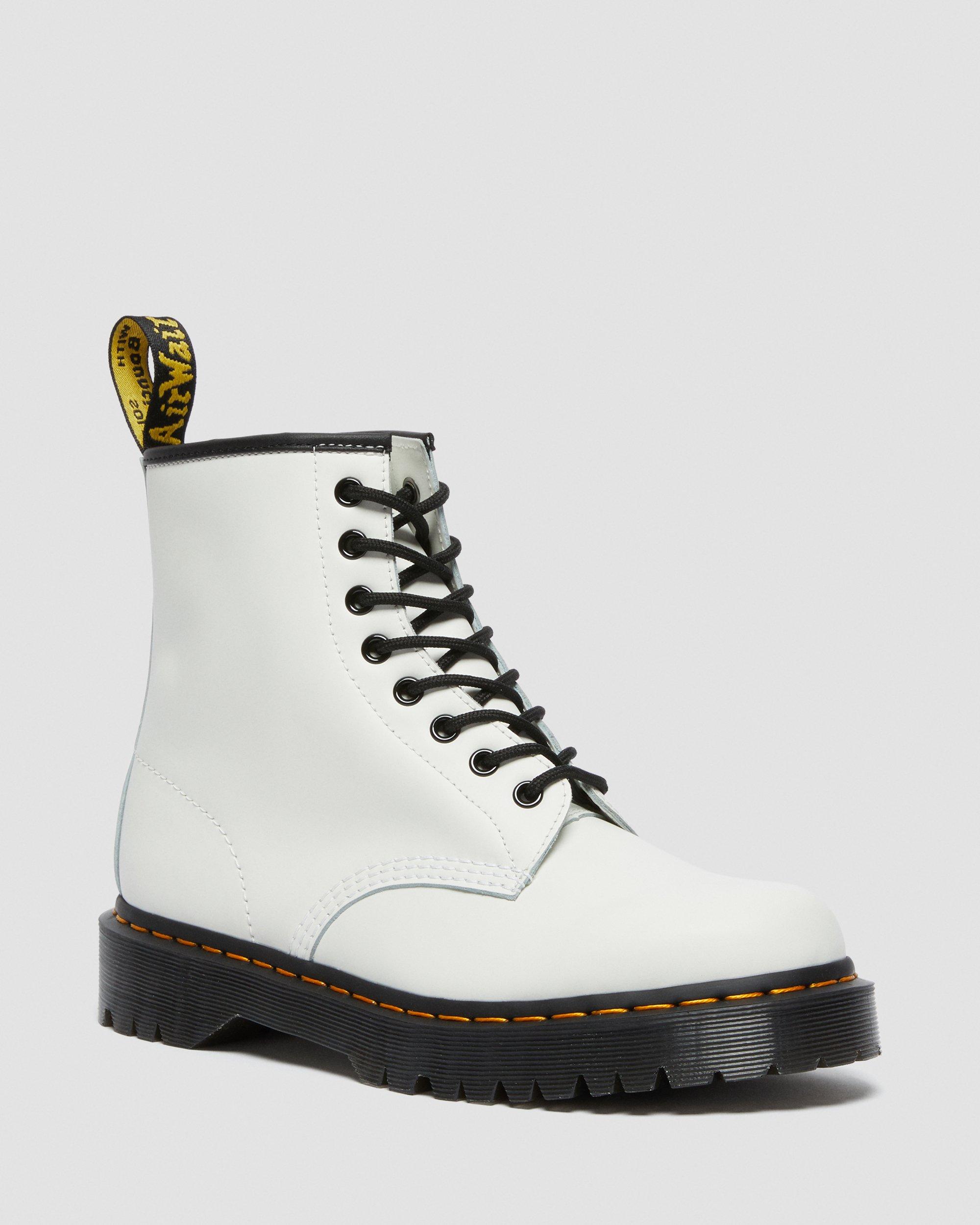 1460 Bex Smooth Leather Platform Boots, White | Dr. Martens