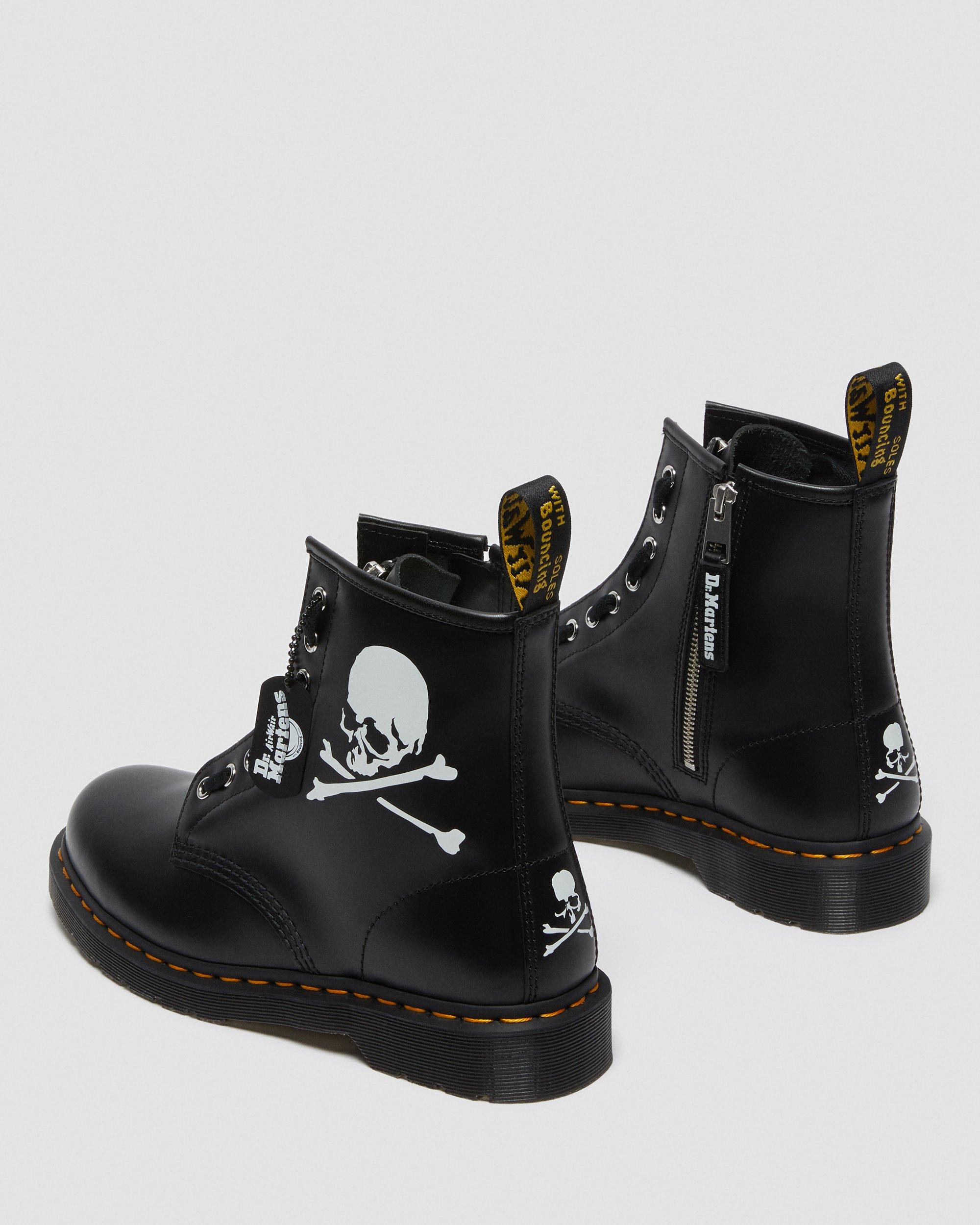 1460 Mastermind Leather Lace Up Boots in BLACK+WHITE | Dr. Martens™