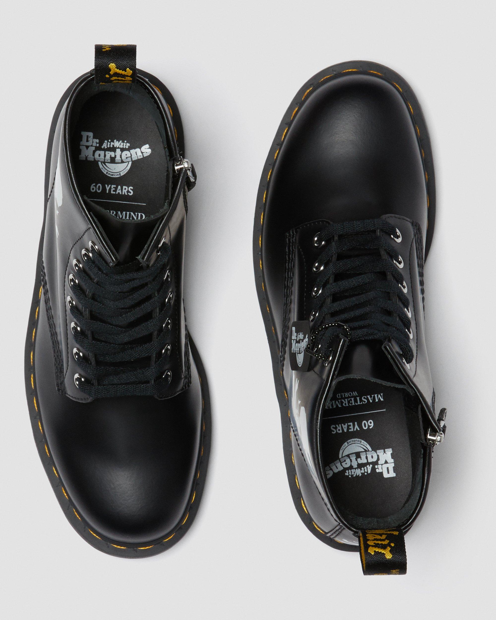 1460 Mastermind Leather Lace Up Boots in BLACK+WHITE | Dr. Martens™