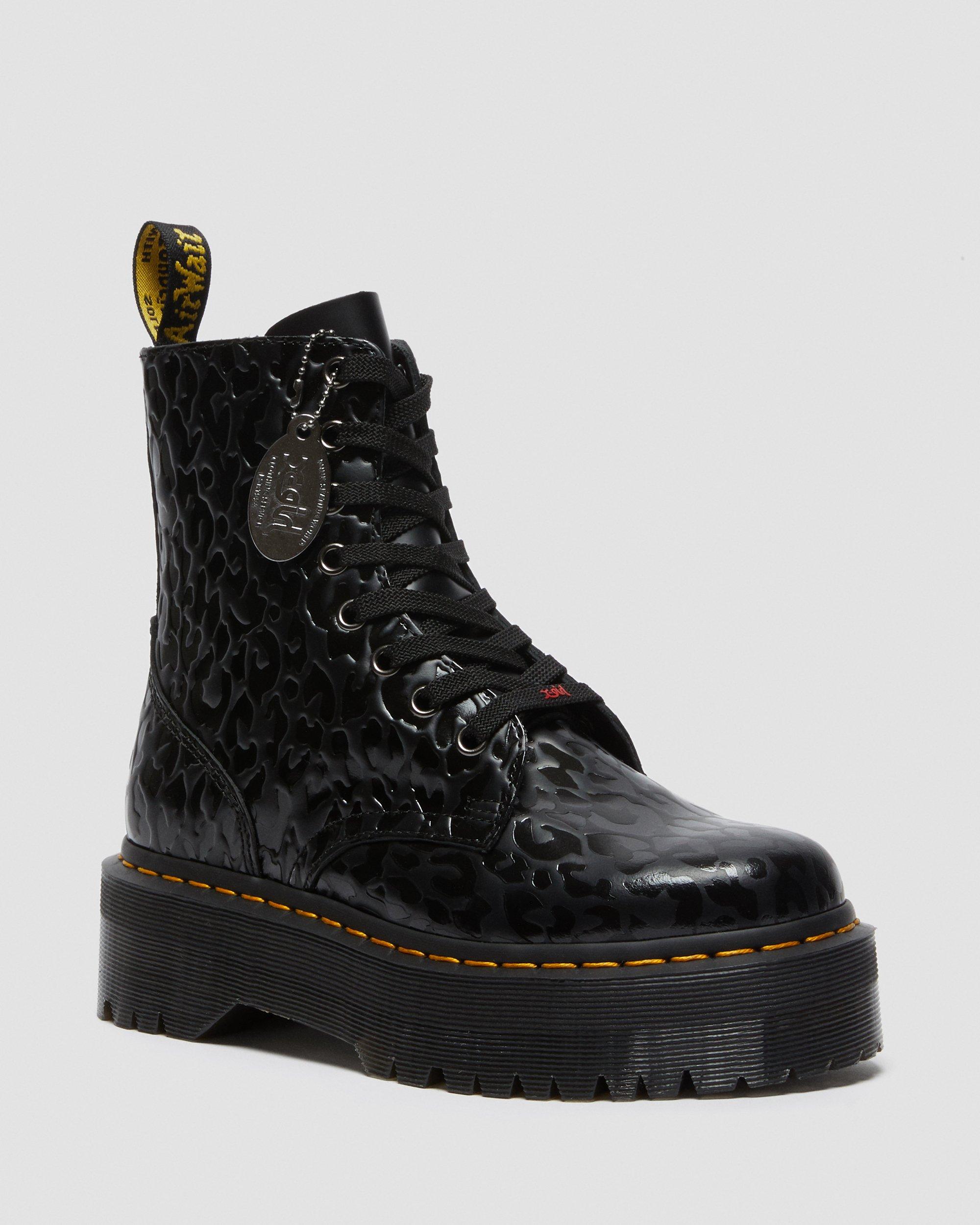 Botas de piel con plataforma Jadon X Girl en Negro Dr. Martens