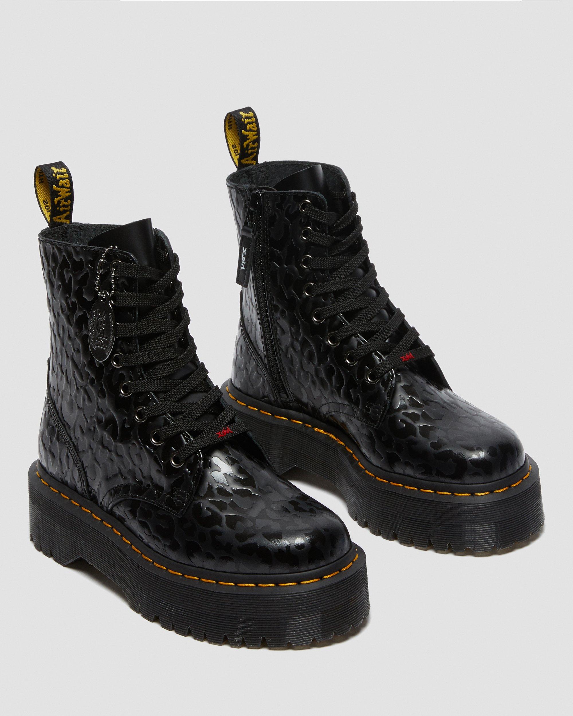 Jadon X-Girl Leather Platform Boots in BLACK | Dr. Martens™