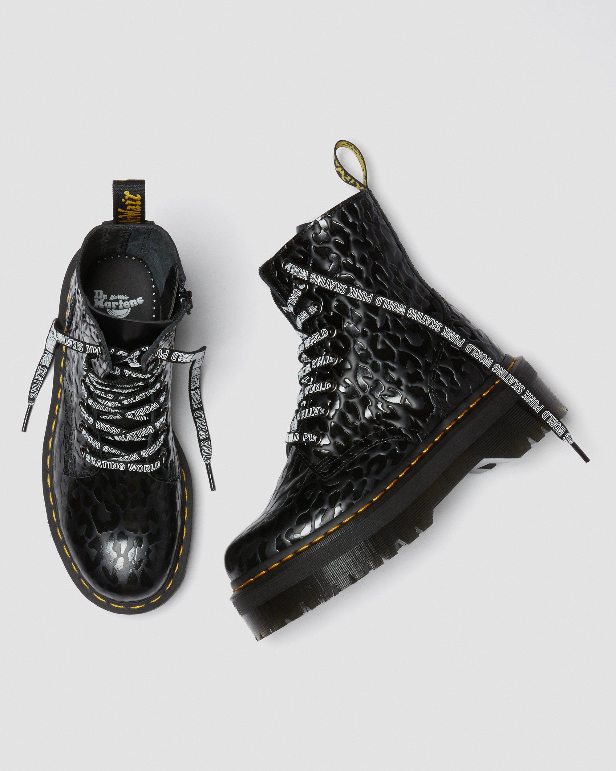 Jadon X-Girl Leather Platform Boots in BLACK | Dr. Martens™