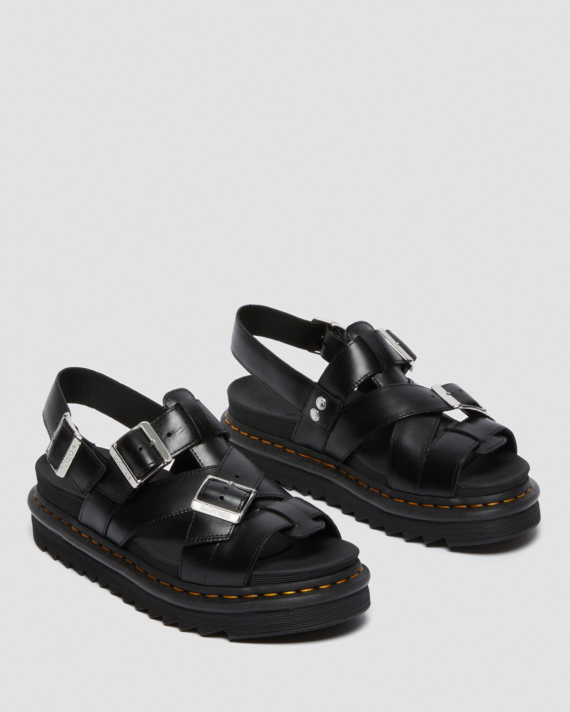 Terry II Leather Strap Sandals in BLACK | Dr. Martens™