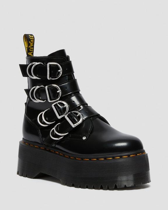 Jadon Max Hardware Leather Platform Boots in Black Buttero Jadon Max Hardware Leather Platform Boots in Black Buttero