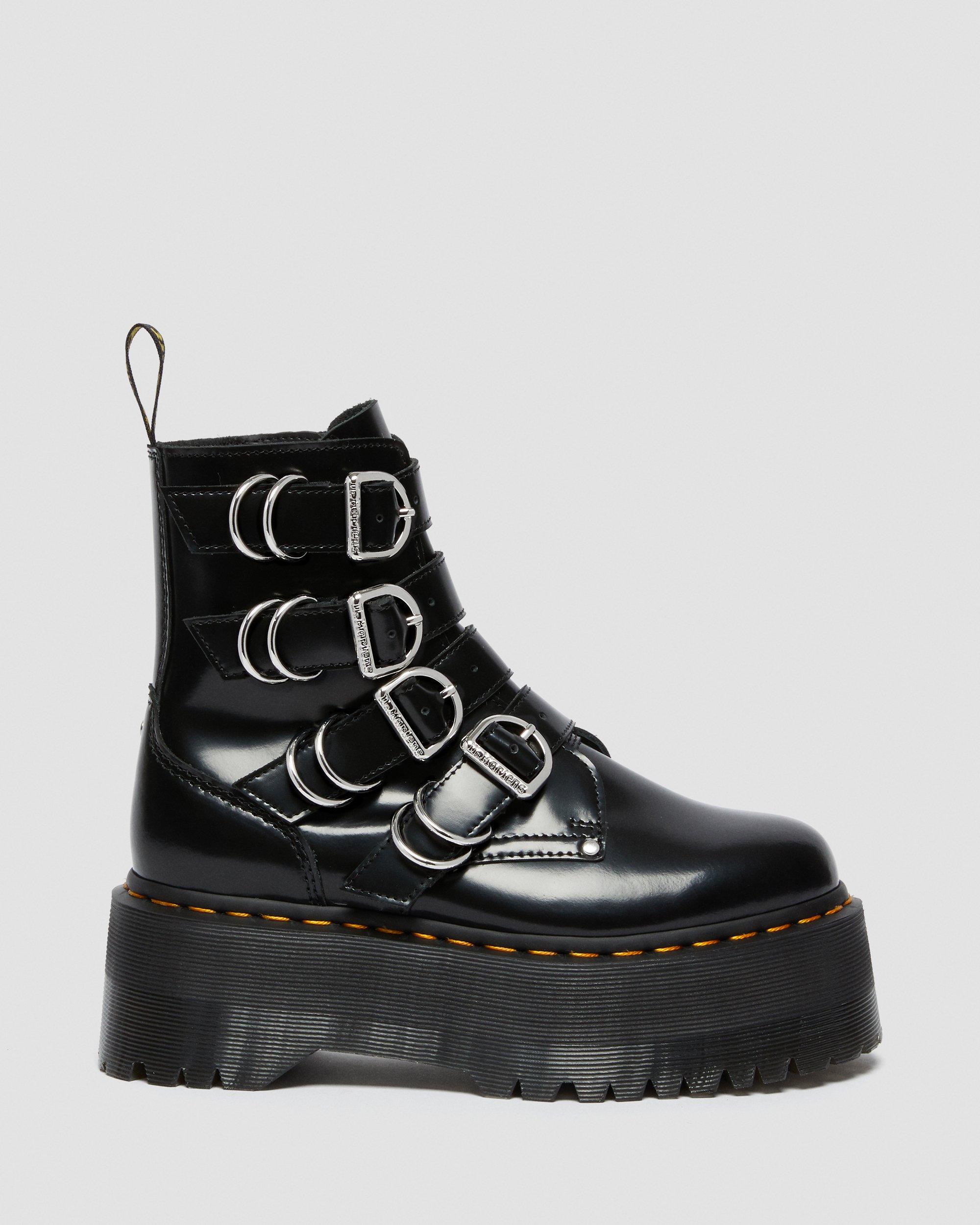 Jadon Max Hardware Leather Platform Boots