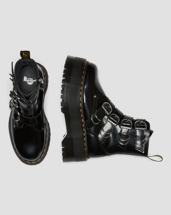 Jadon Max Hardware Leather Platform Boots in Black Buttero Jadon Max Hardware Leather Platform Boots in Black Buttero