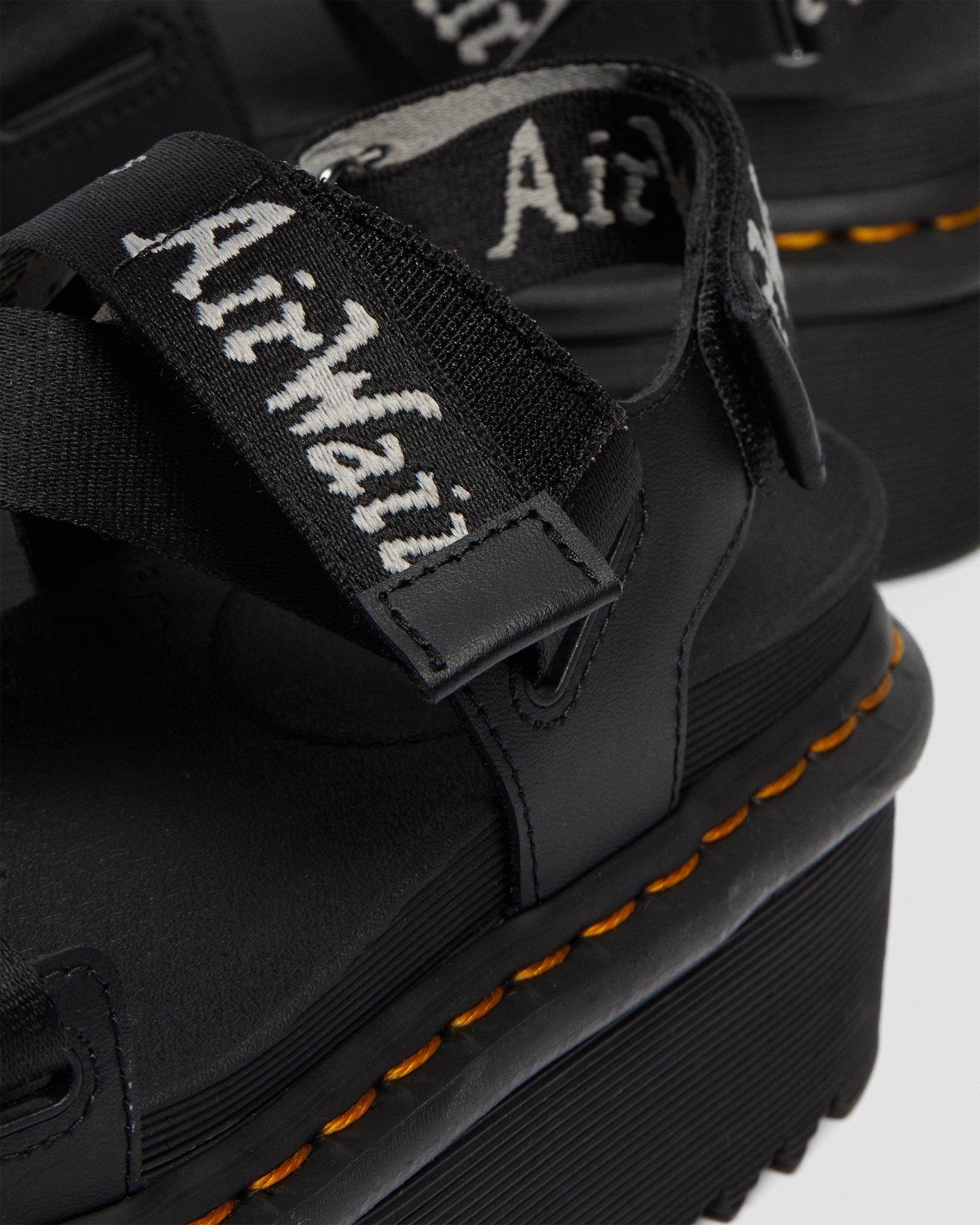 Kimber Logo Strap Platform Sandals in BLACK+WHITE/LIGHT GREY | Dr