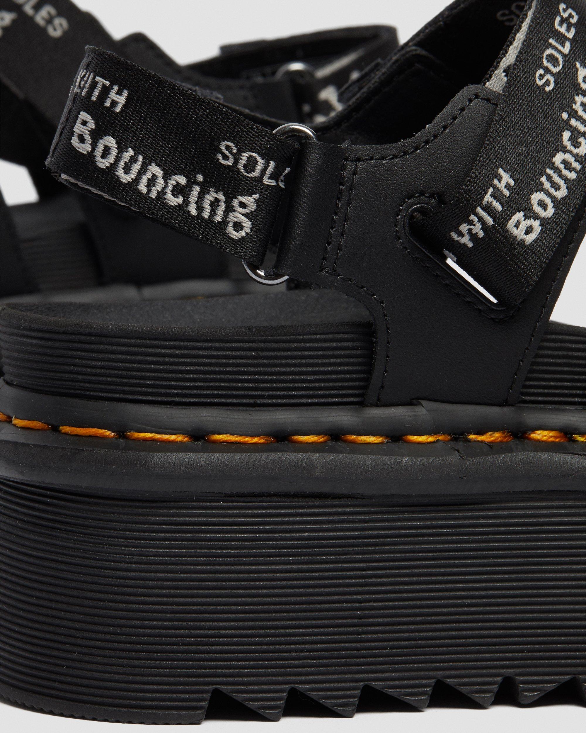 Kimber Logo Strap Platform Sandals in BLACK+WHITE/LIGHT GREY | Dr