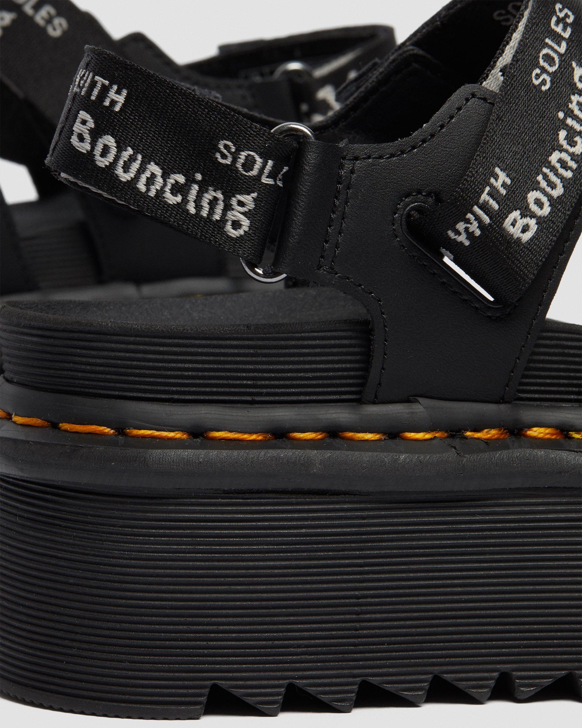 Kimber Logo Strap Platform Sandals in Black | Dr. Martens