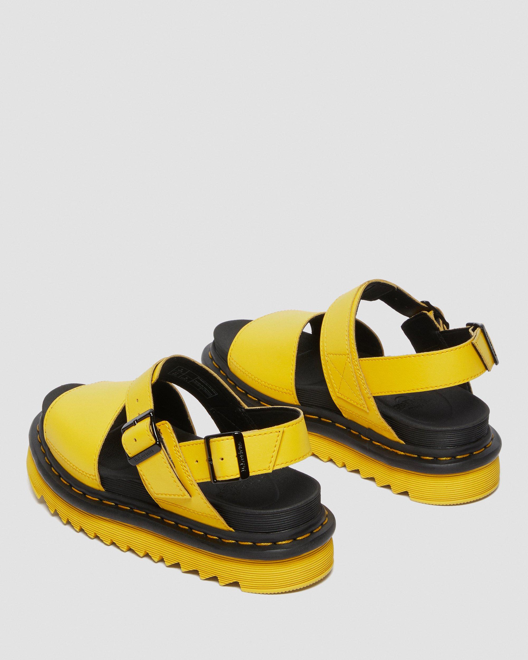 Voss Women's Leather Strap Sandals in DMS YELLOW | Dr. Martens™