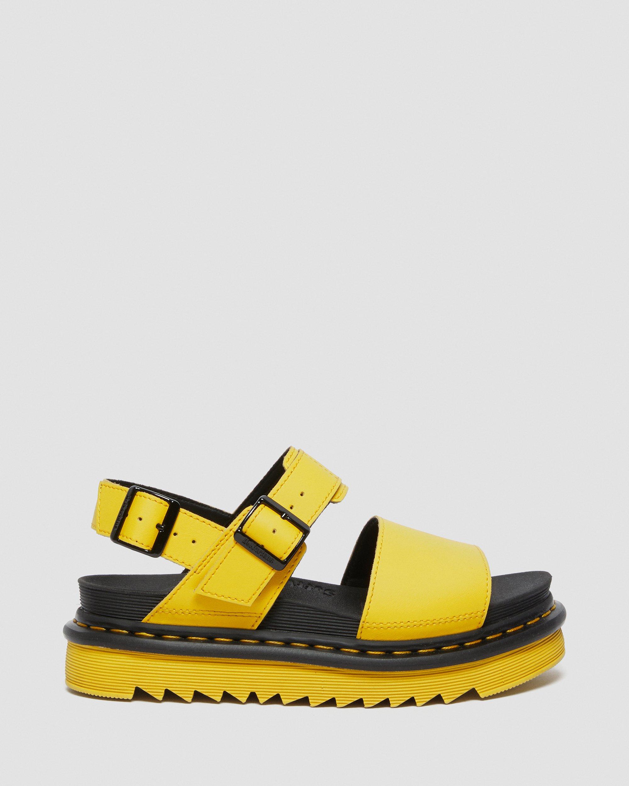 Voss Women's Leather Strap Sandals in DMS YELLOW | Dr. Martens™