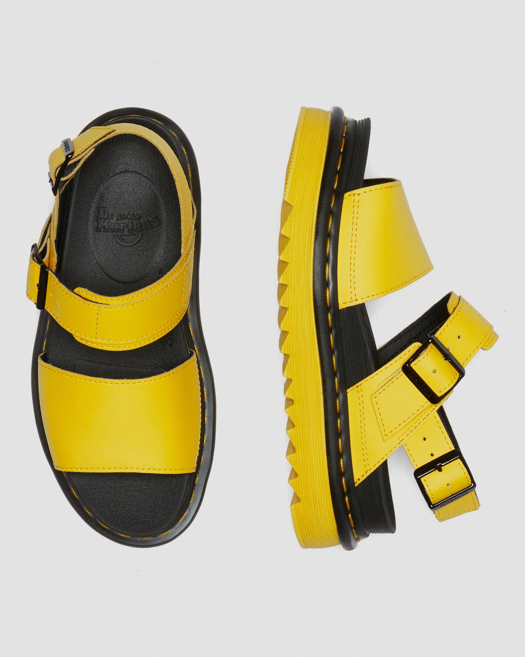 Voss Women's Leather Strap Sandals in DMS YELLOW | Dr. Martens™