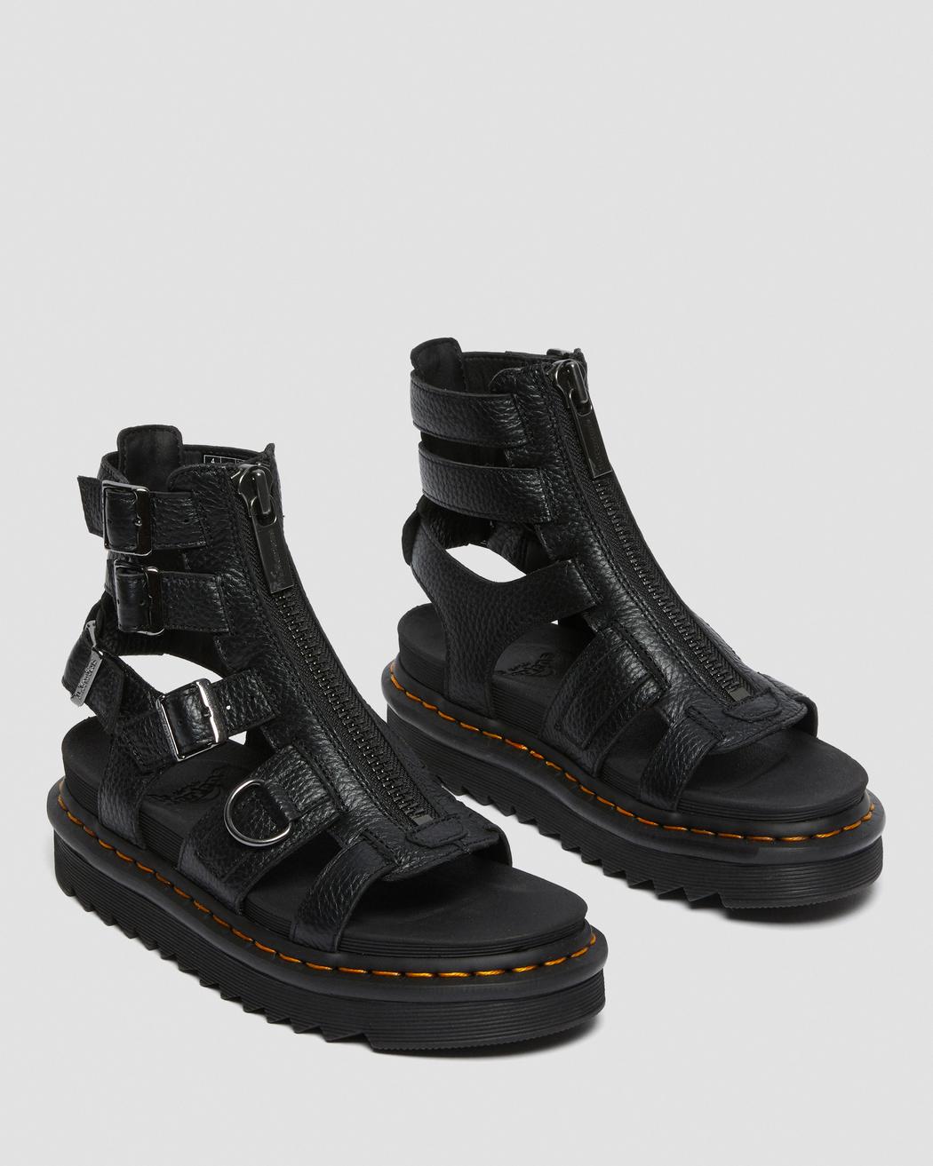 Olson Zipped Leather Strap Sandals | Dr. Martens