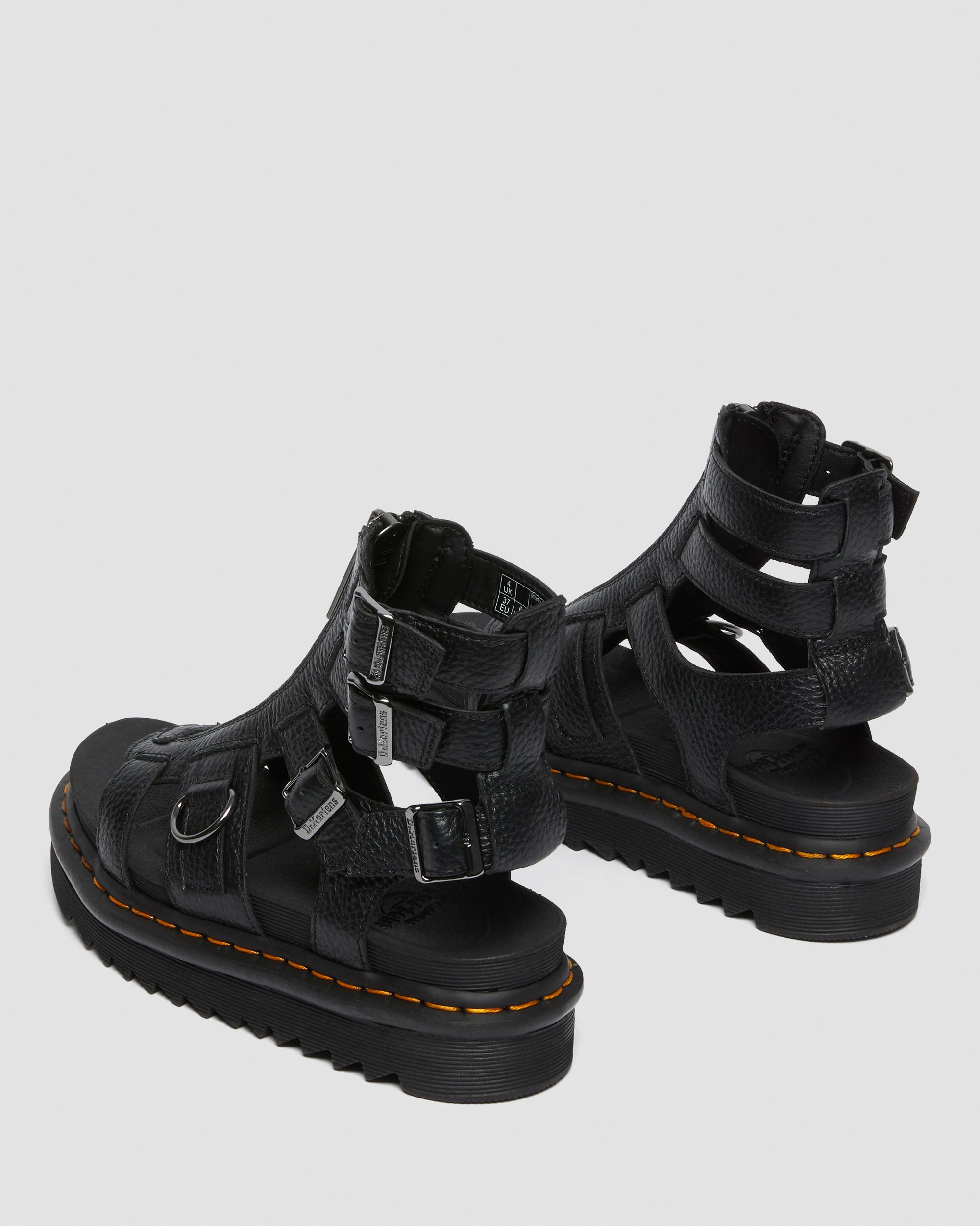 DR MARTENS Olson Zipped Leather Strap Sandals