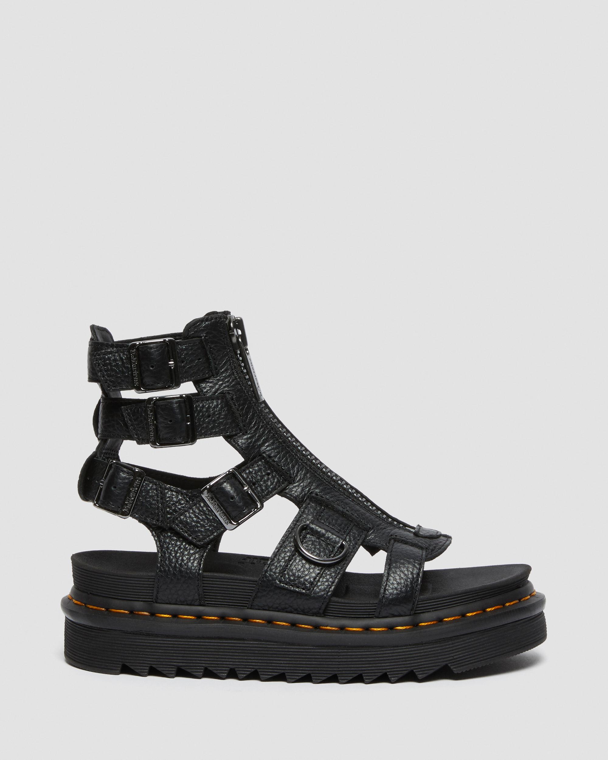 DR MARTENS Olson Zipped Leather Strap Sandals