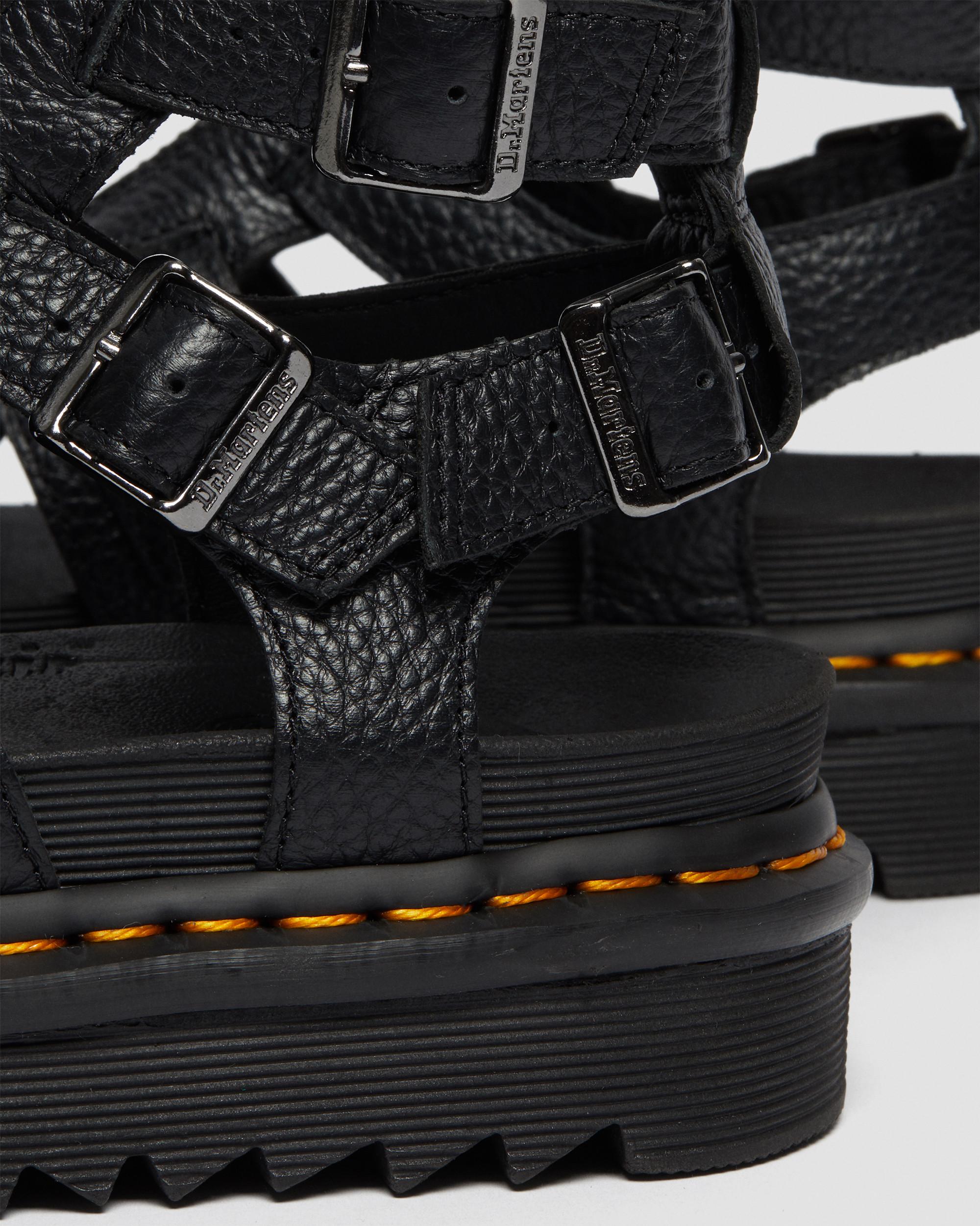 Dr. Martens OLSON グラディエーター ブラック 23.5 Olson Zipped Leather Strap Sandals in BLACK | Dr. Martens™