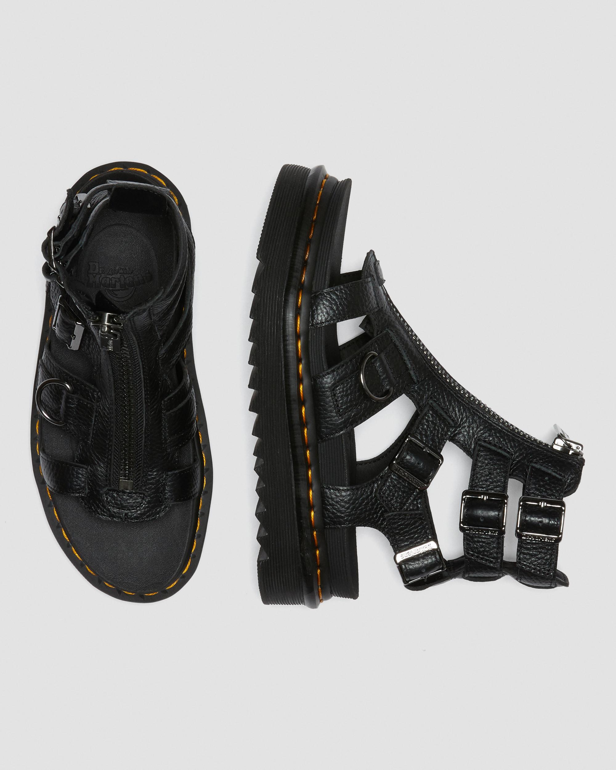 Olson Zipped Leather Strap Sandals | Dr. Martens