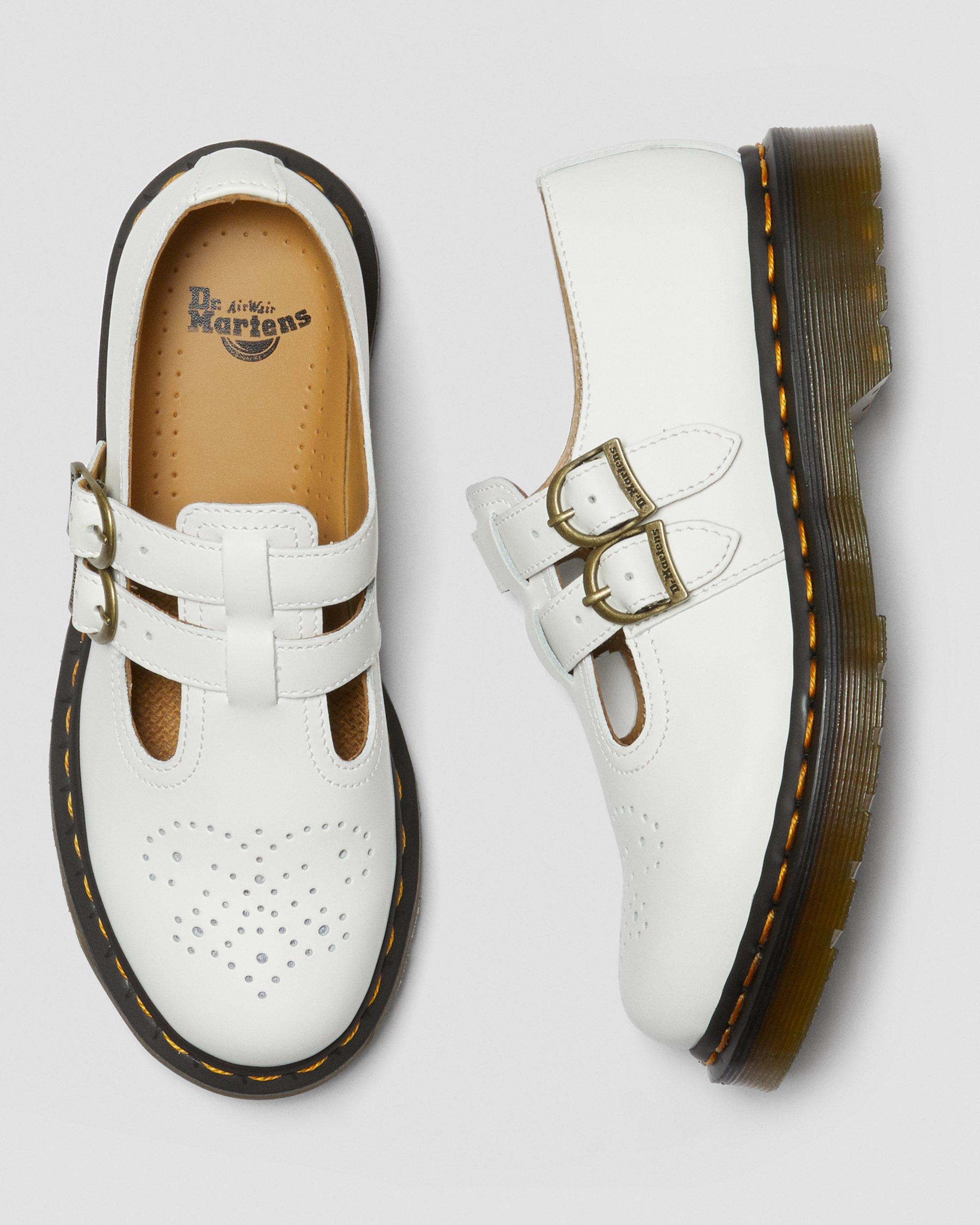 8065 Smooth Leather Mary Jane Shoes in White | Dr. Martens