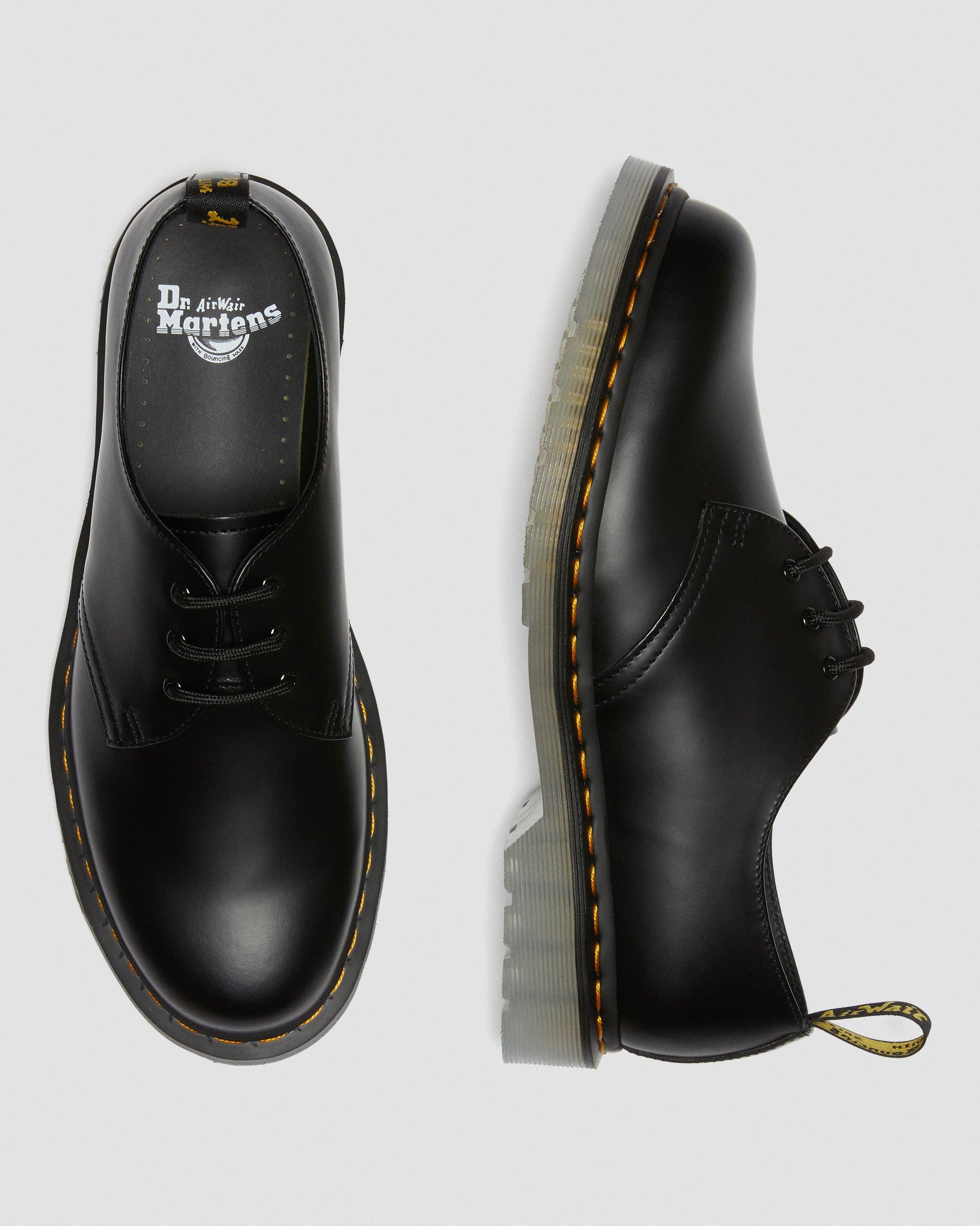Dr Marten 1461z Genuine Classic shoes Black soft leather yellow stitch rrp £115 