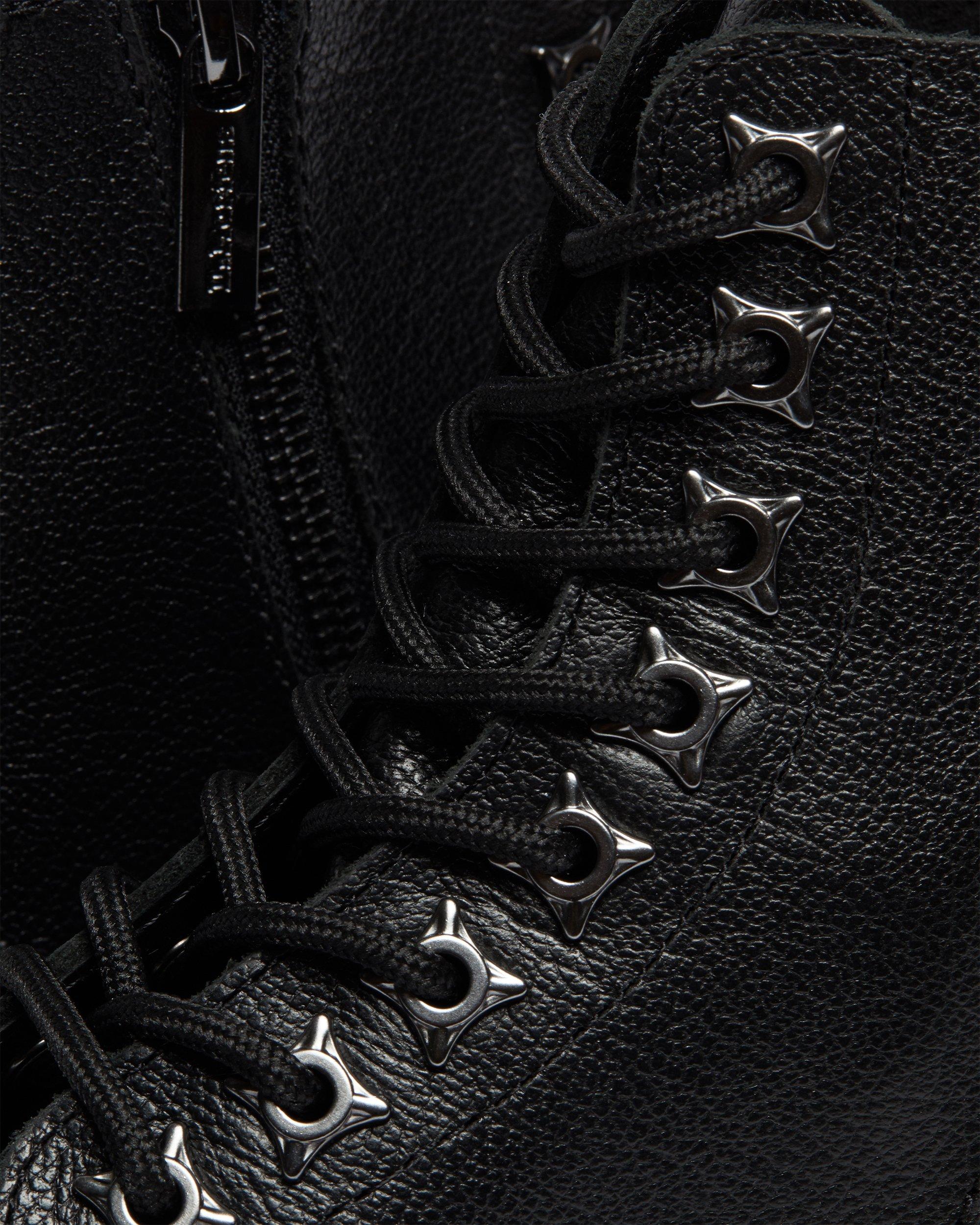 1460 Pascal Zip Tumbled Leather Lace Up Boots in BLACK | Dr. Martens™