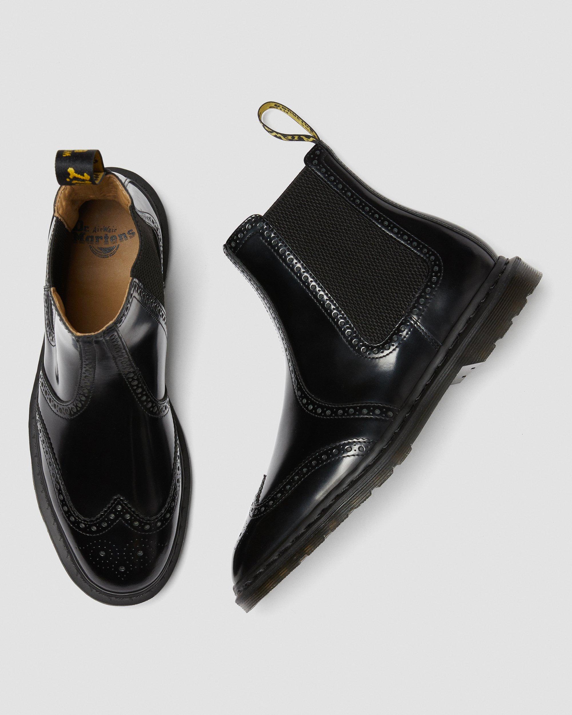 GRAEME BROGUE LEATHER BOOTS in BLACK | Dr. Martens™