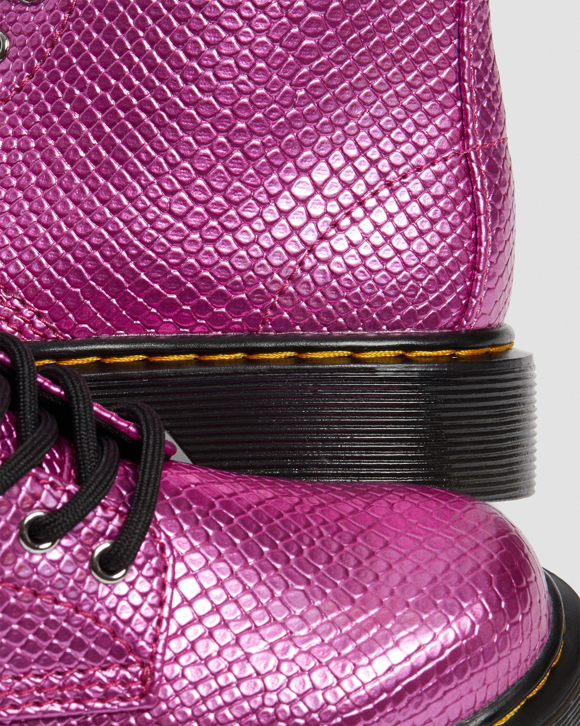 Junior 1460 Reptile Emboss Lace Up Boots in PINK | Dr. Martens™