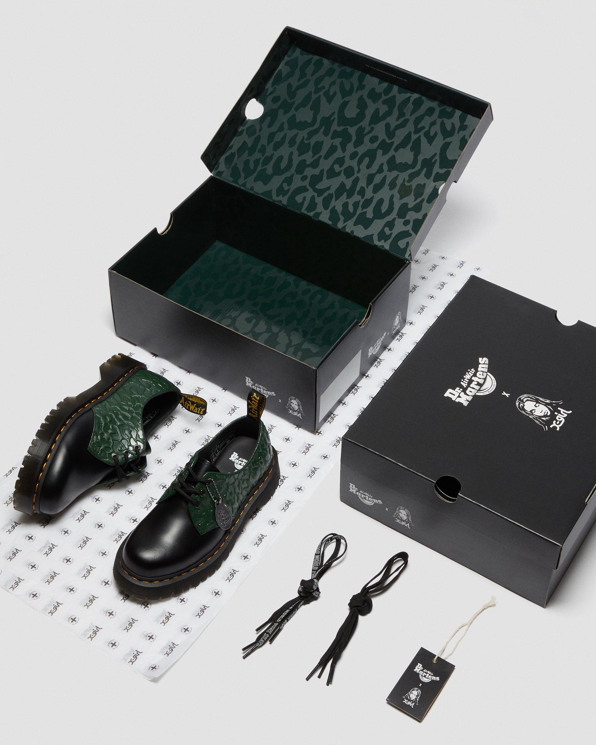 1461 Bex X-Girl Leather Oxford Shoes in BLACK+GREEN | Dr. Martens™