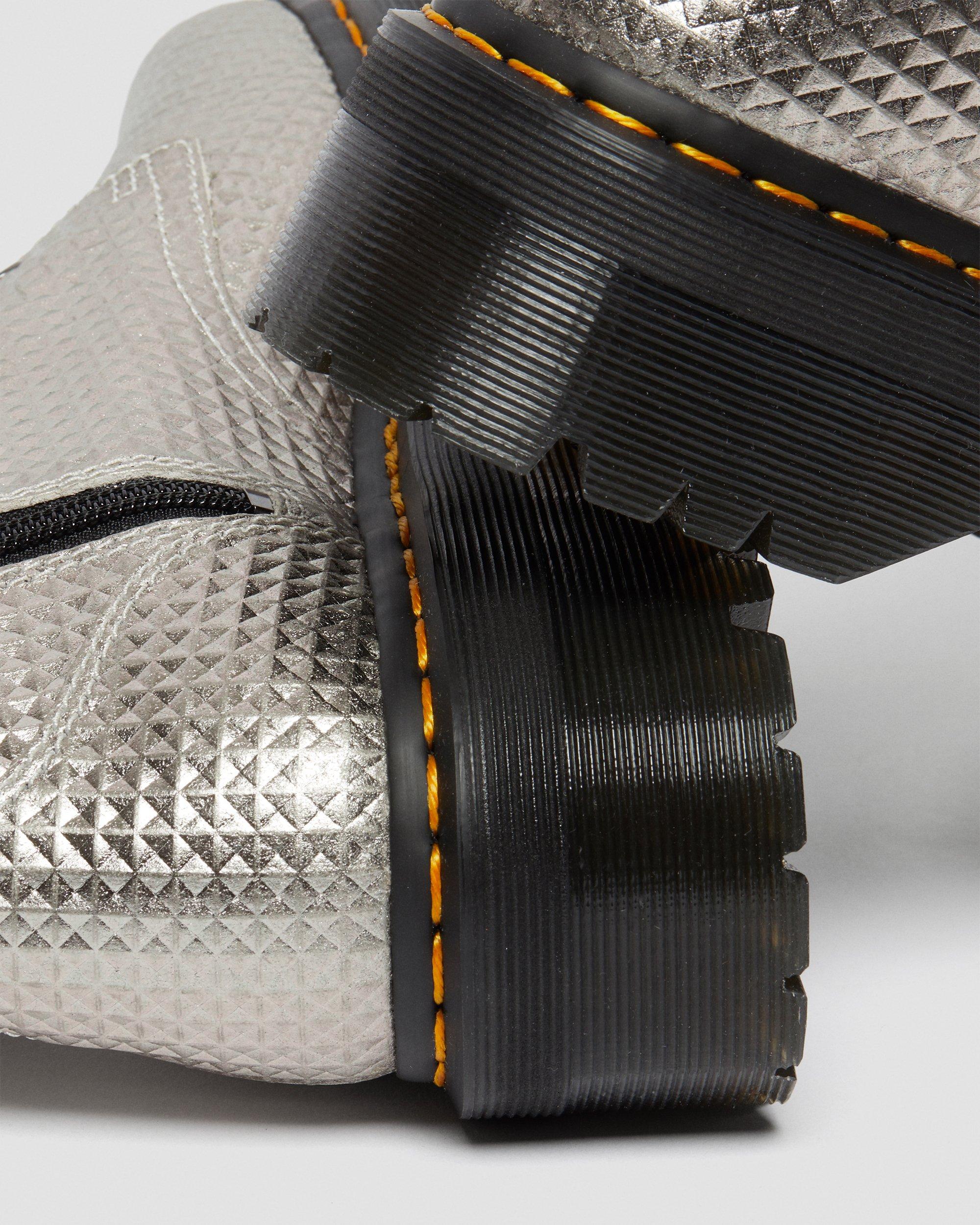 Jadon Stud Emboss Leather Platform Boots in SILVER | Dr. Martens™