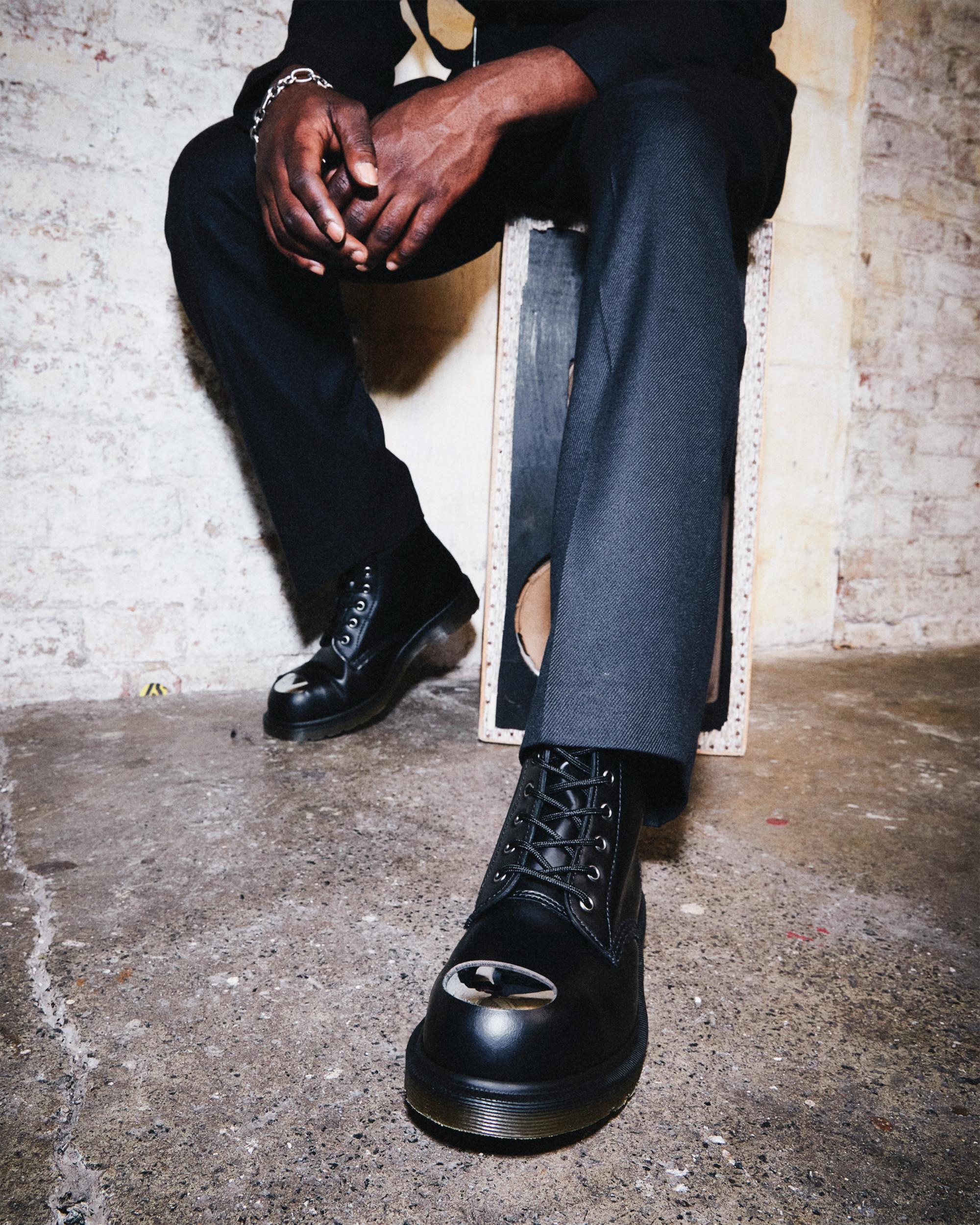 101 Exposed Steel Toe Leather Boots in Black | Dr. Martens