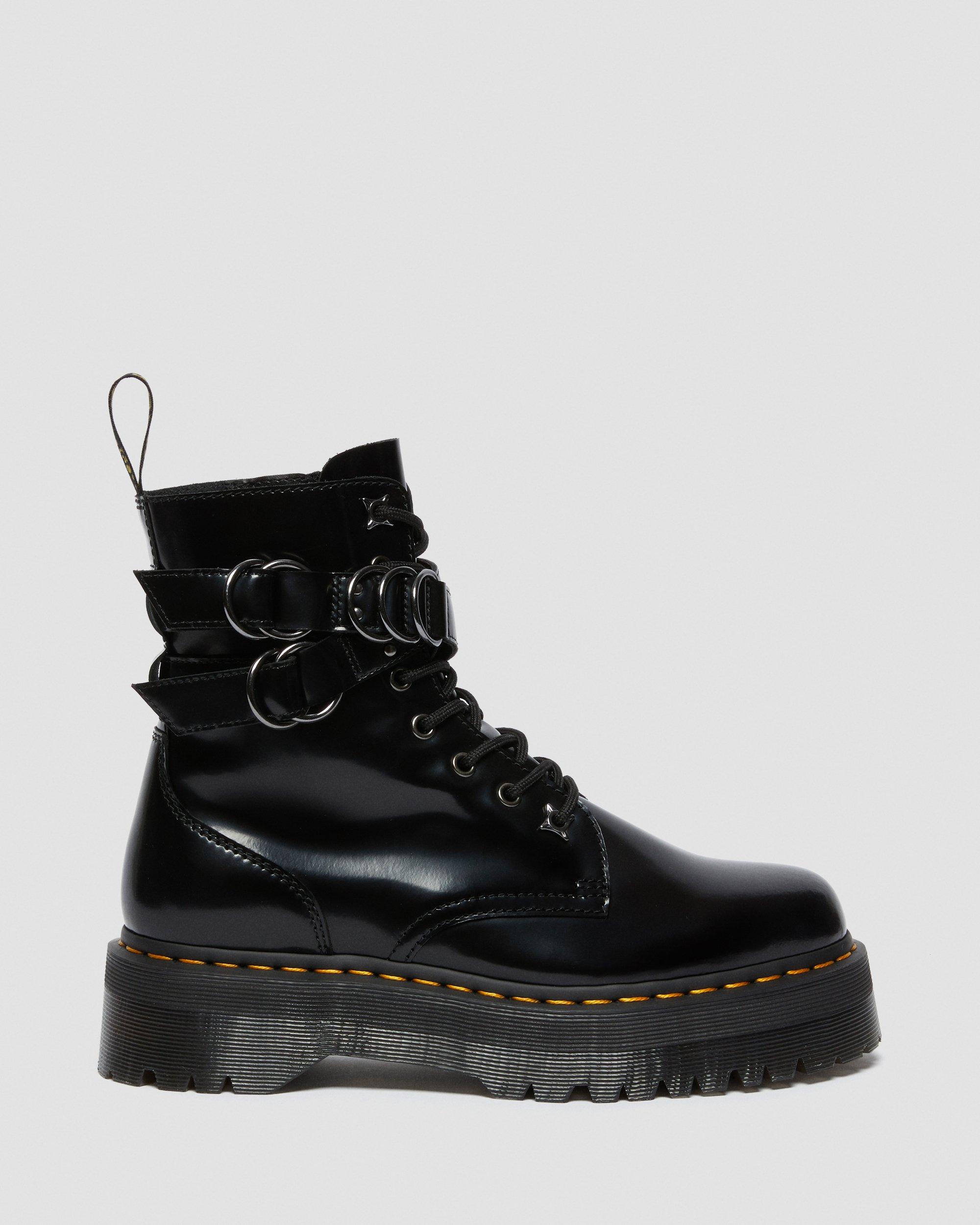 Jadon Hardware Leather Platform Boots in BLACK | Dr. Martens™
