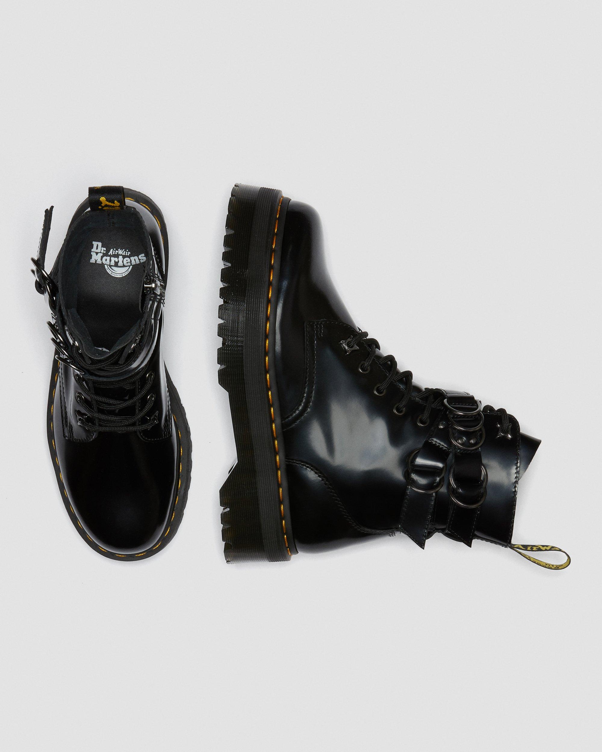 Jadon Hardware Leather Platform Boots in BLACK | Dr. Martens™