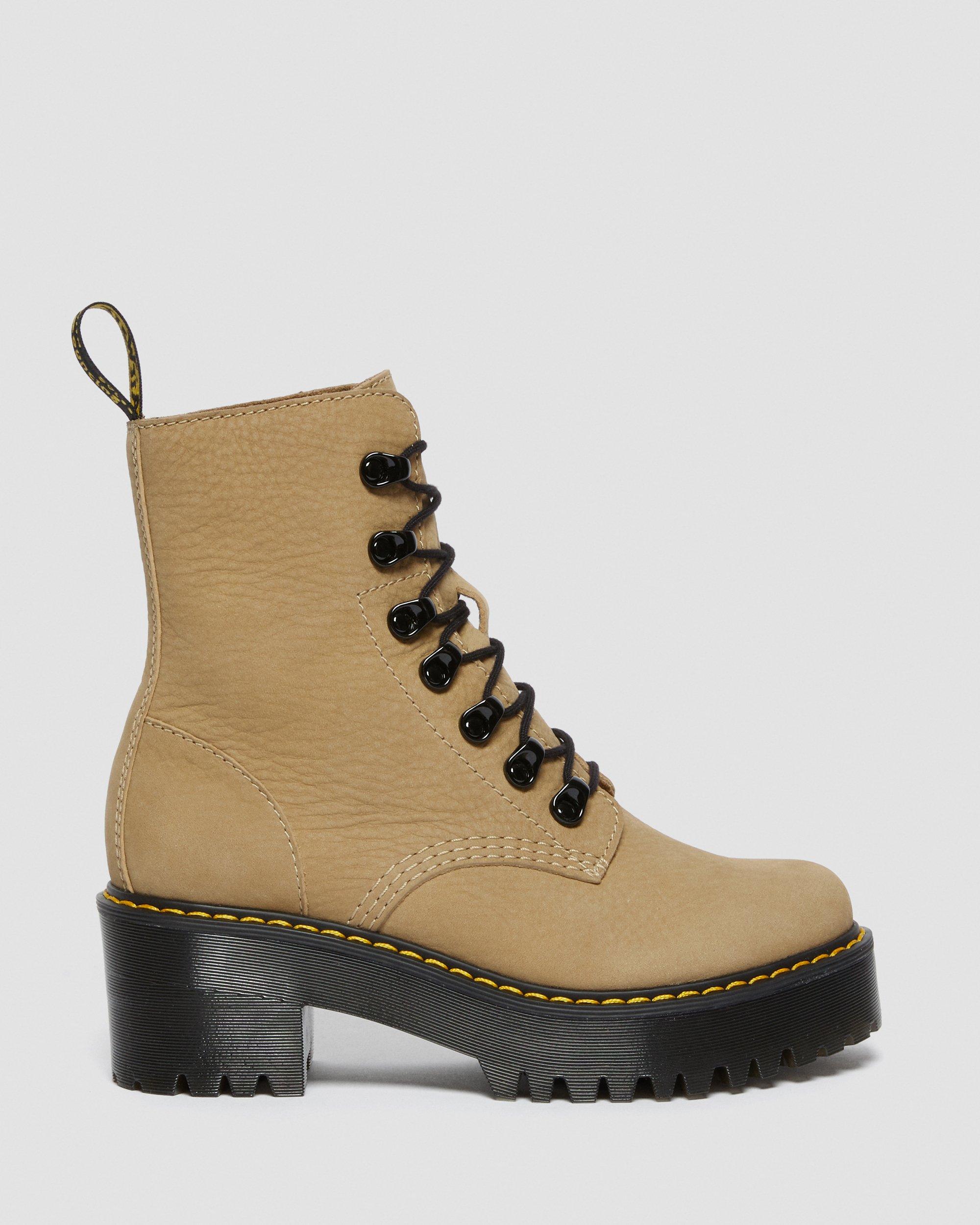 DR MARTENS Leona Nubuck Leather Lace Up Boots