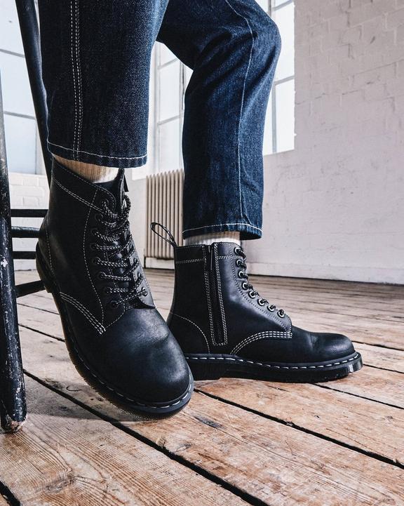 DR MARTENS 1460 Pascal Zip Leather Lace Up Boots