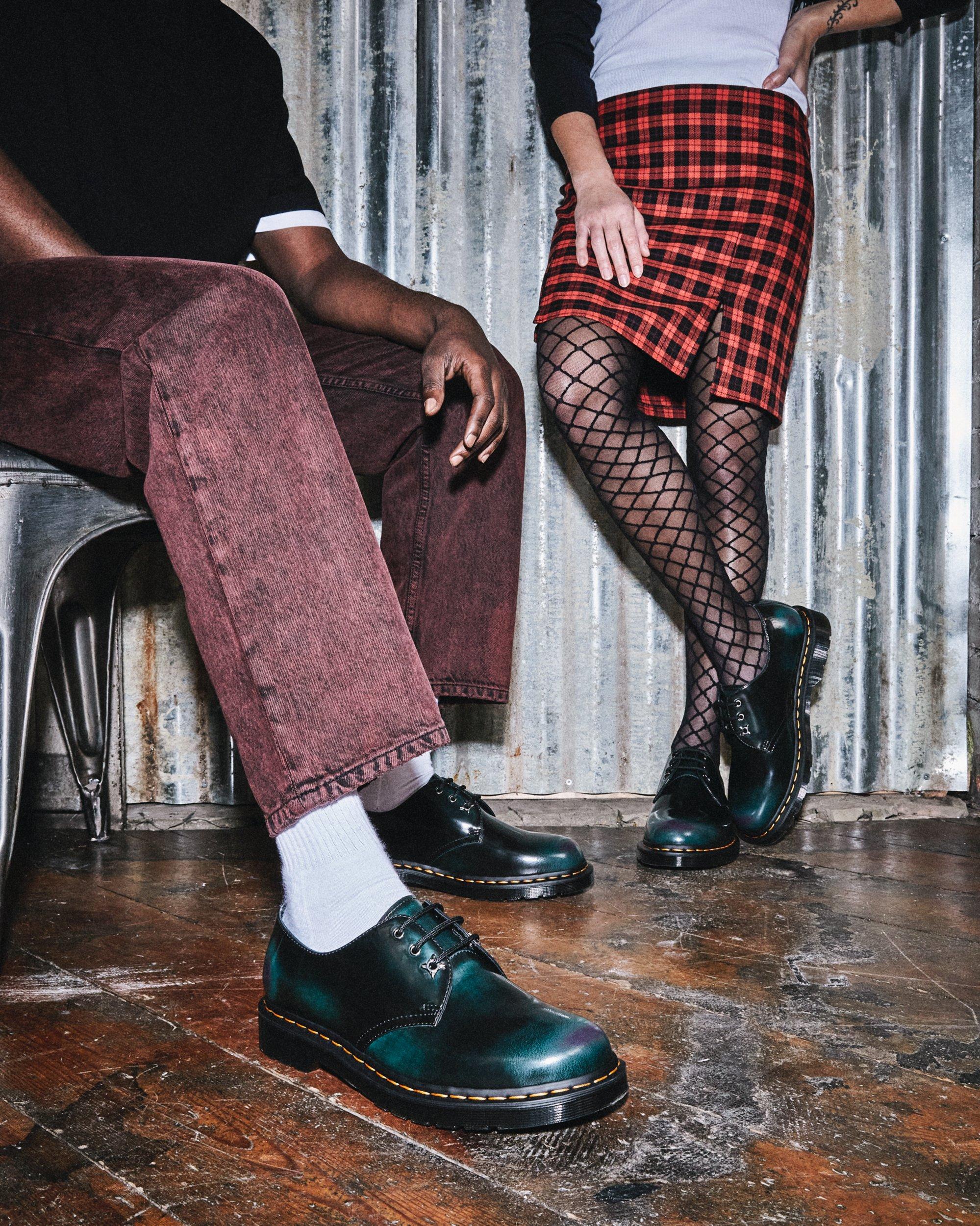 アデニウム 1461 Multi Arcadia Leather Oxford Shoes in BLACK+DMS GREEN+DMS
