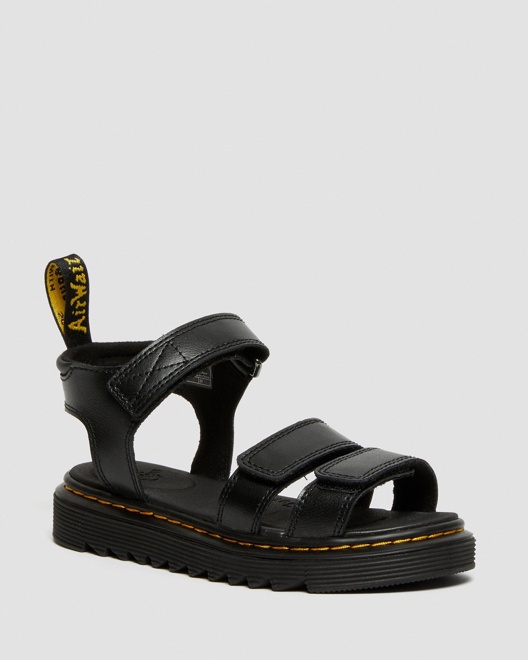 Junior Klaire Leather Strap Sandals in Black | Dr. Martens