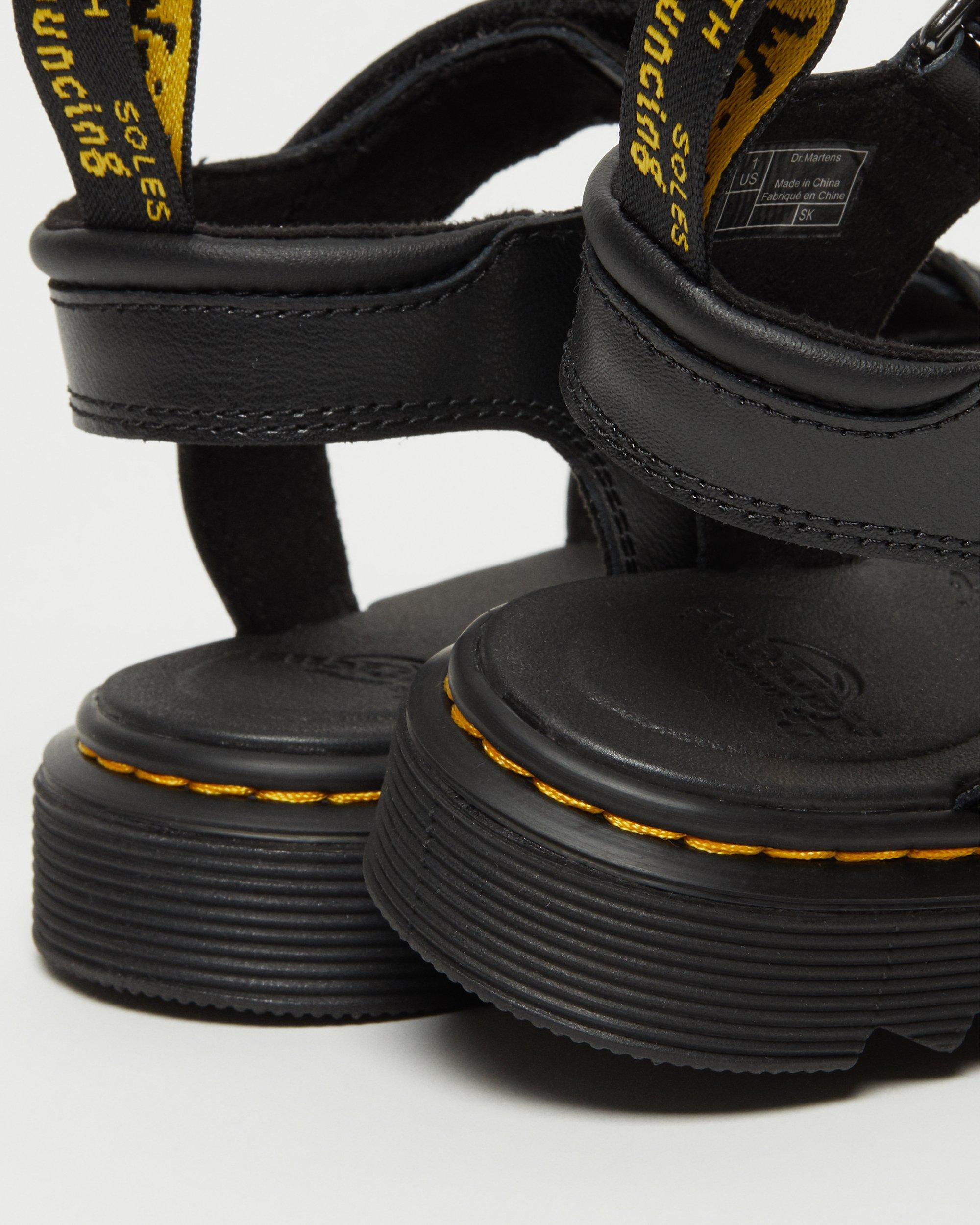 Junior Klaire Leather Strap Sandals in Black