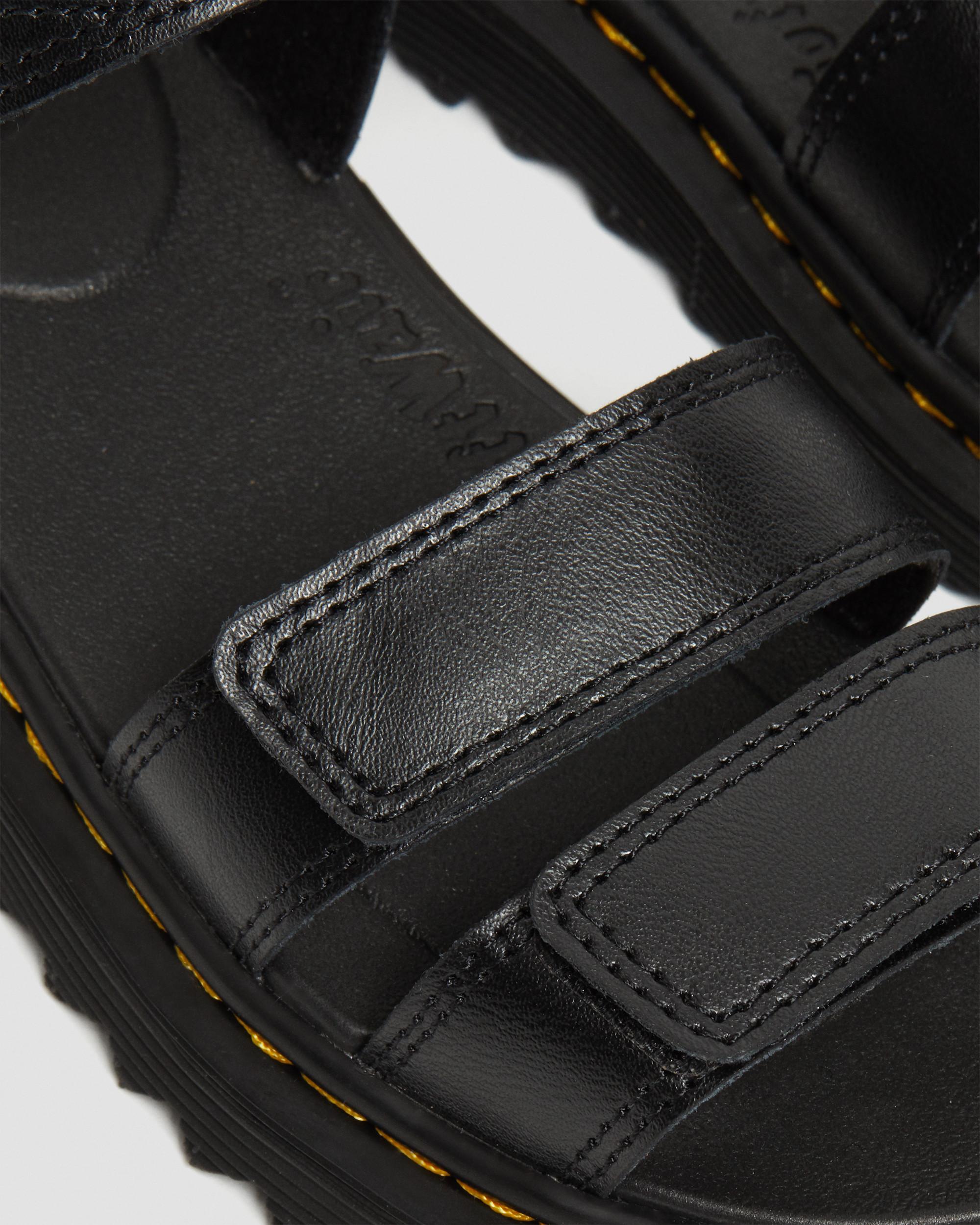 Junior Klaire Leather Strap Sandals in Black