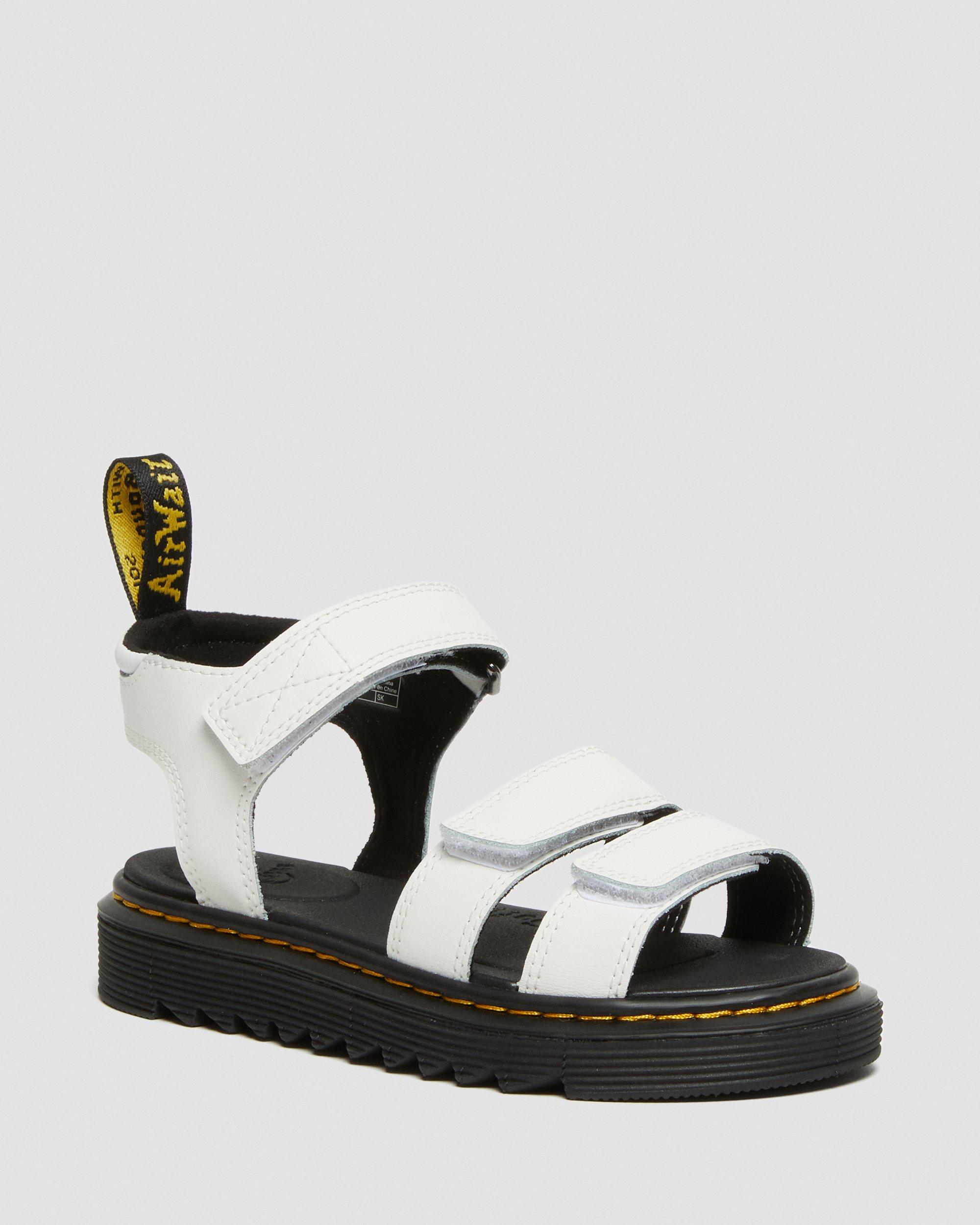 Junior Klaire Leather Strap Sandals in White T Lamper | Dr. Martens Junior Klaire Leather Strap Sandals in White T Lamper | Dr. Martens
