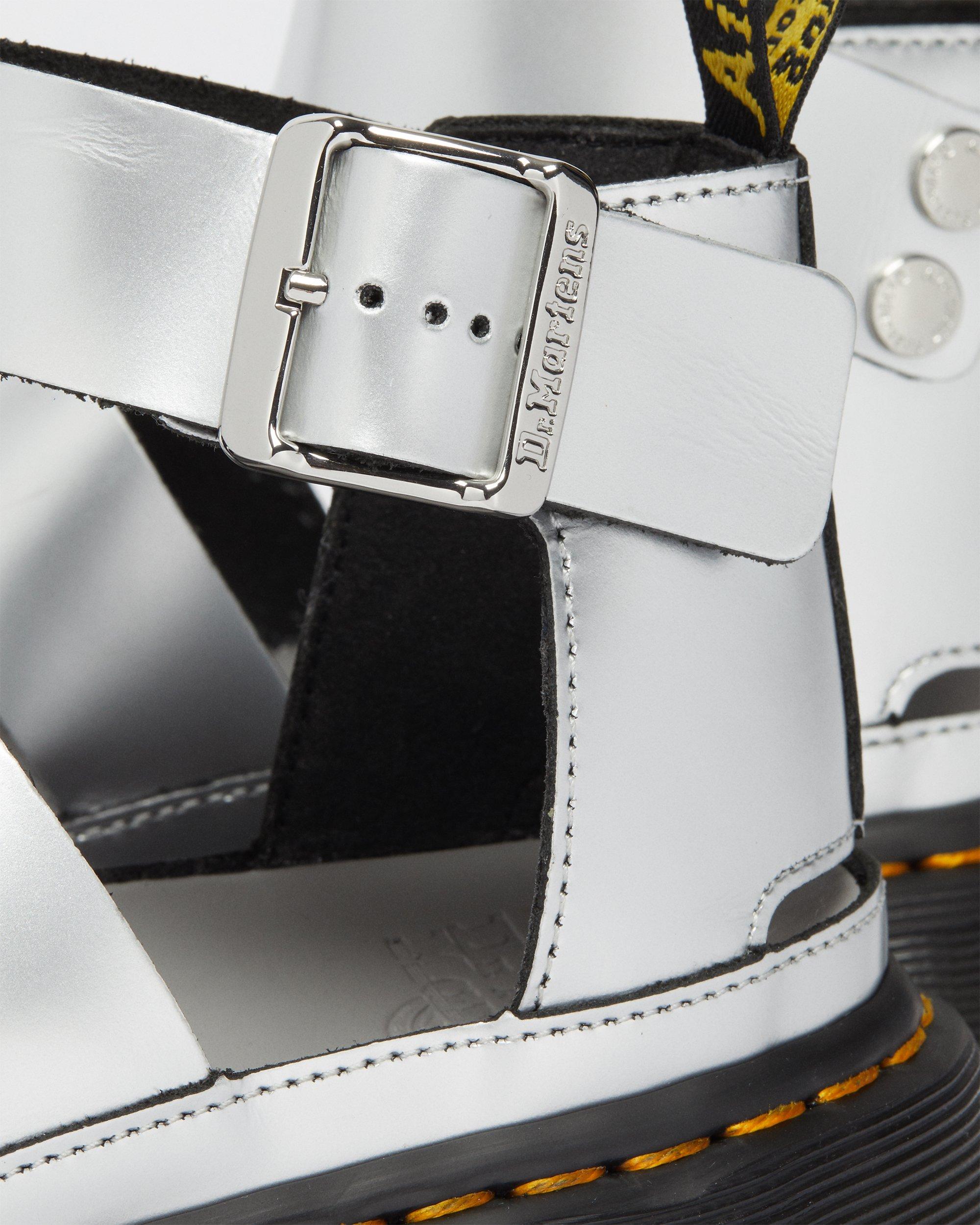 Clarissa II Metallic Leather Sandals in SILVER | Dr. Martens™