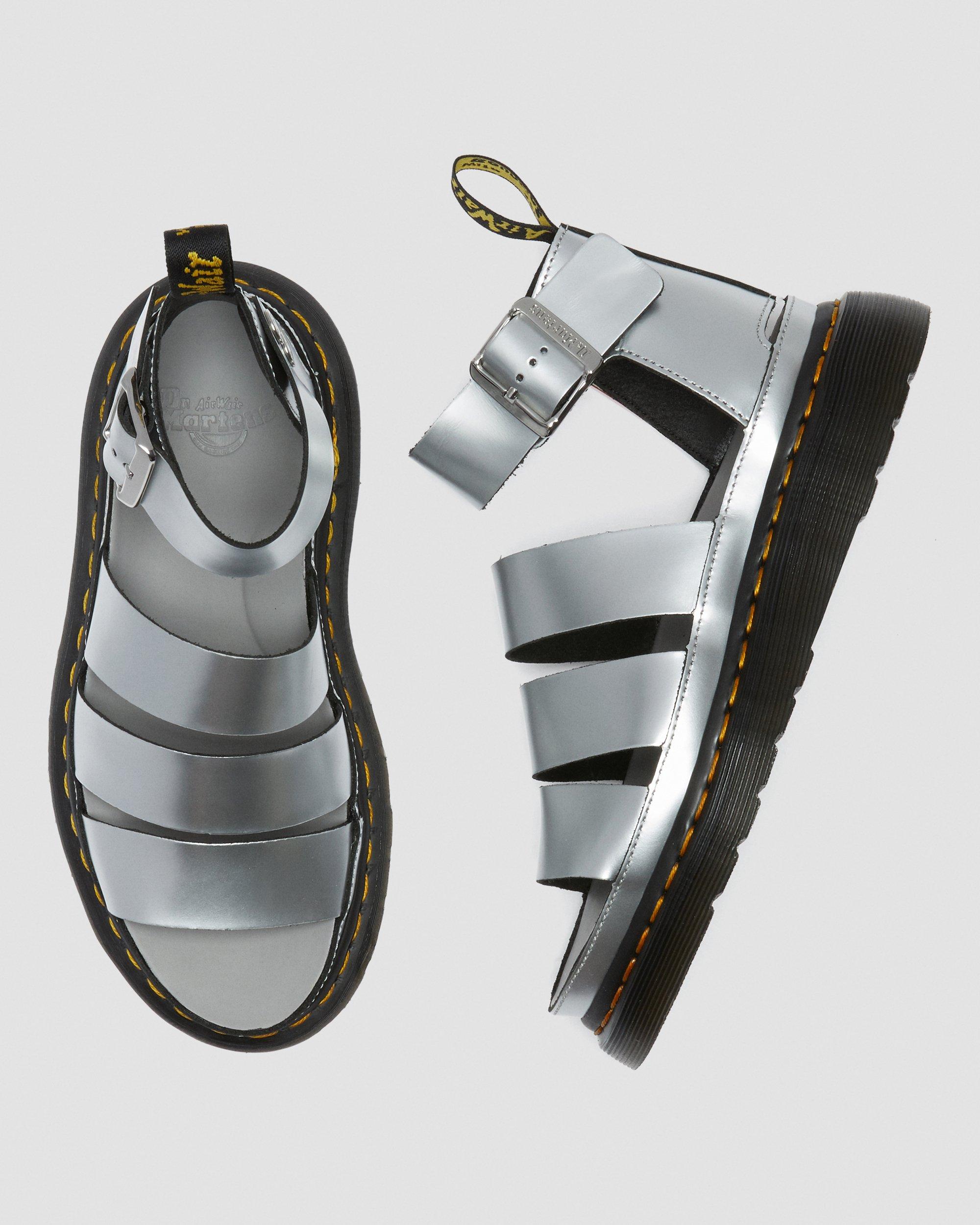 DR MARTENS Clarissa II Metallic Leather Sandals