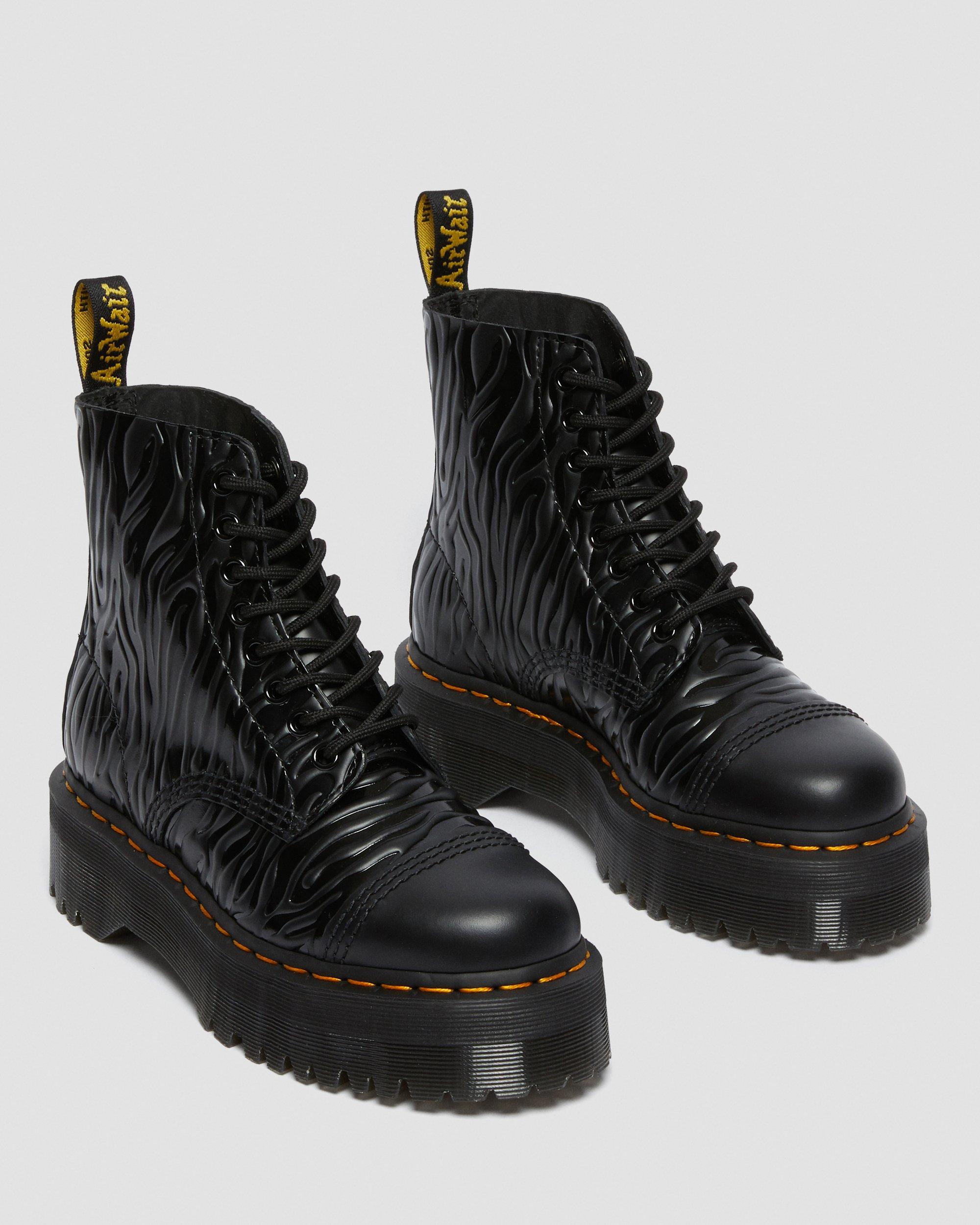 【激レア】　ドクターマーチン SINCLAIR ZEBRA EMBOSS ゼブラ Sinclair Zebra Emboss Smooth Leather Platform Boots in BLACK | Dr