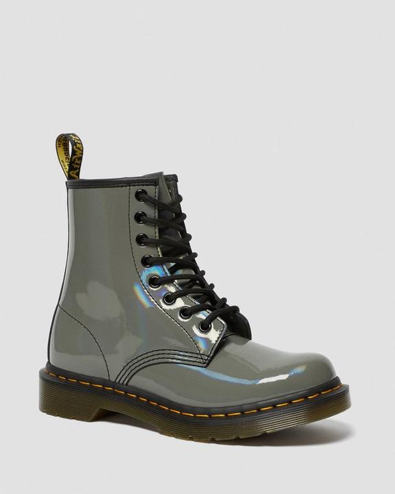 1460 Rainbow Patent Lace Up Boots in Gunmetal | Dr. Martens 1460 Rainbow Patent Lace Up Boots in Gunmetal | Dr. Martens