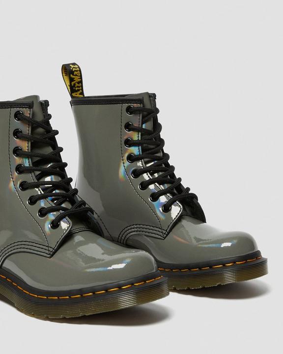 1460 Rainbow Patent Lace Up Boots in Gunmetal | Dr. Martens 1460 Rainbow Patent Lace Up Boots in Gunmetal | Dr. Martens