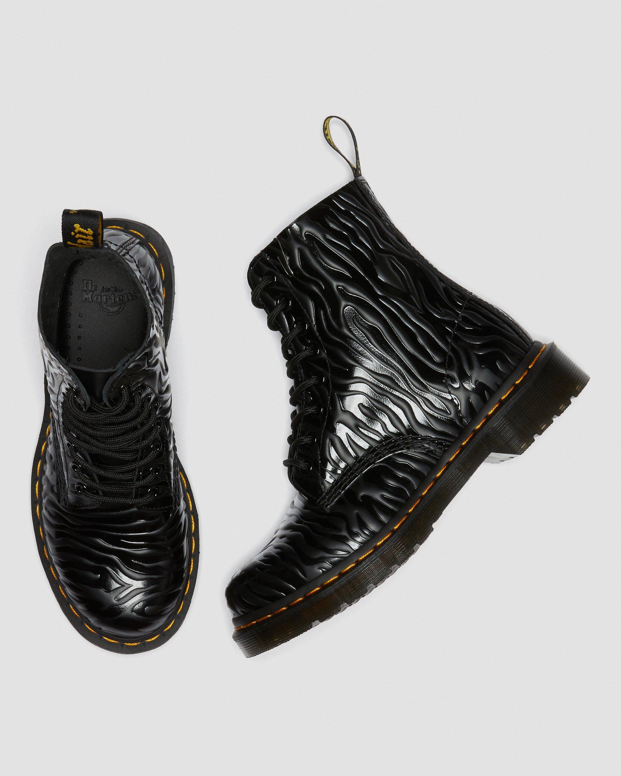DR MARTENS 1460 Pascal Zebra Emboss Leather Lace Up Boots