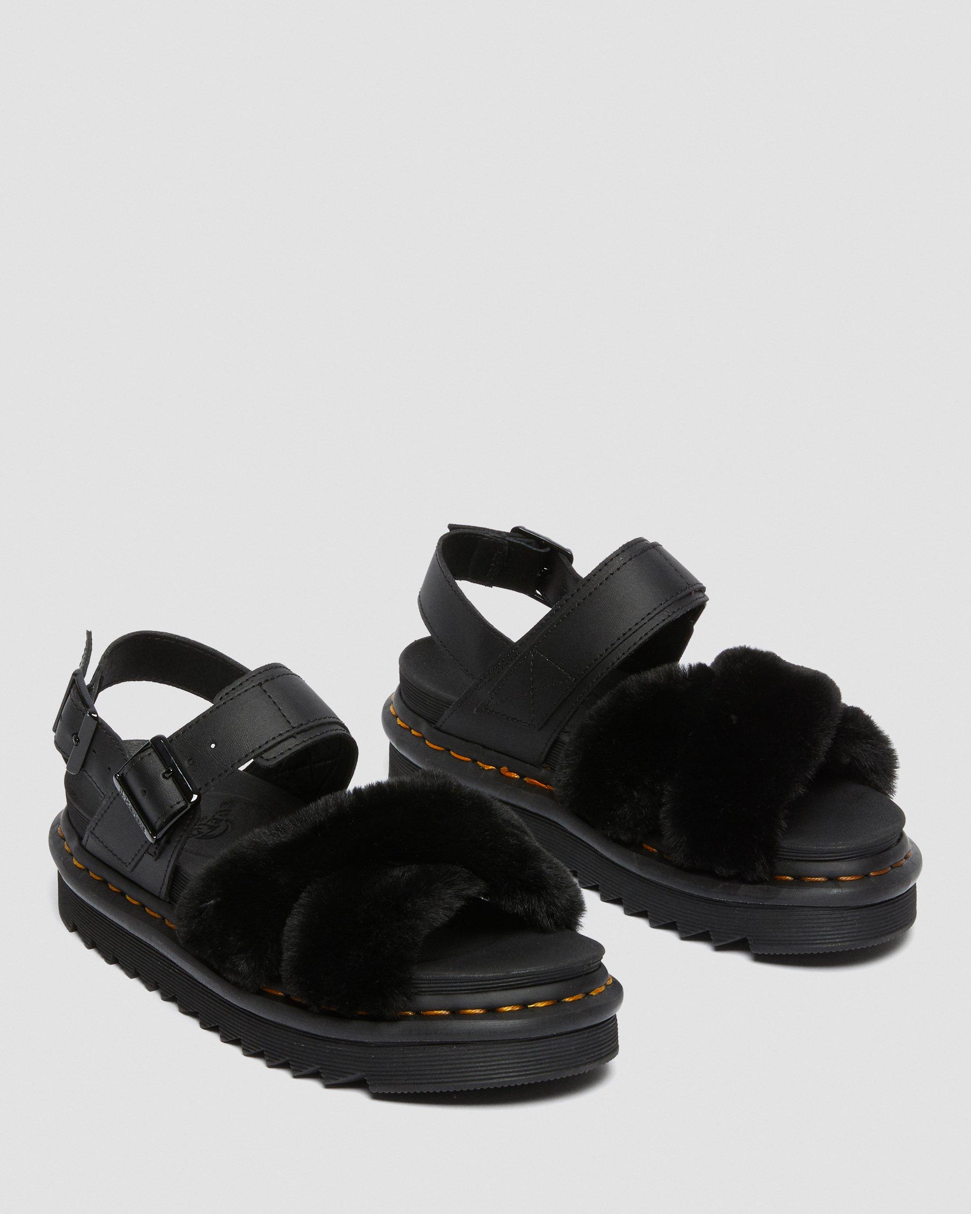 Sandales Voss II Fluffy en Fourrure Synthétique et Cuir à Brides